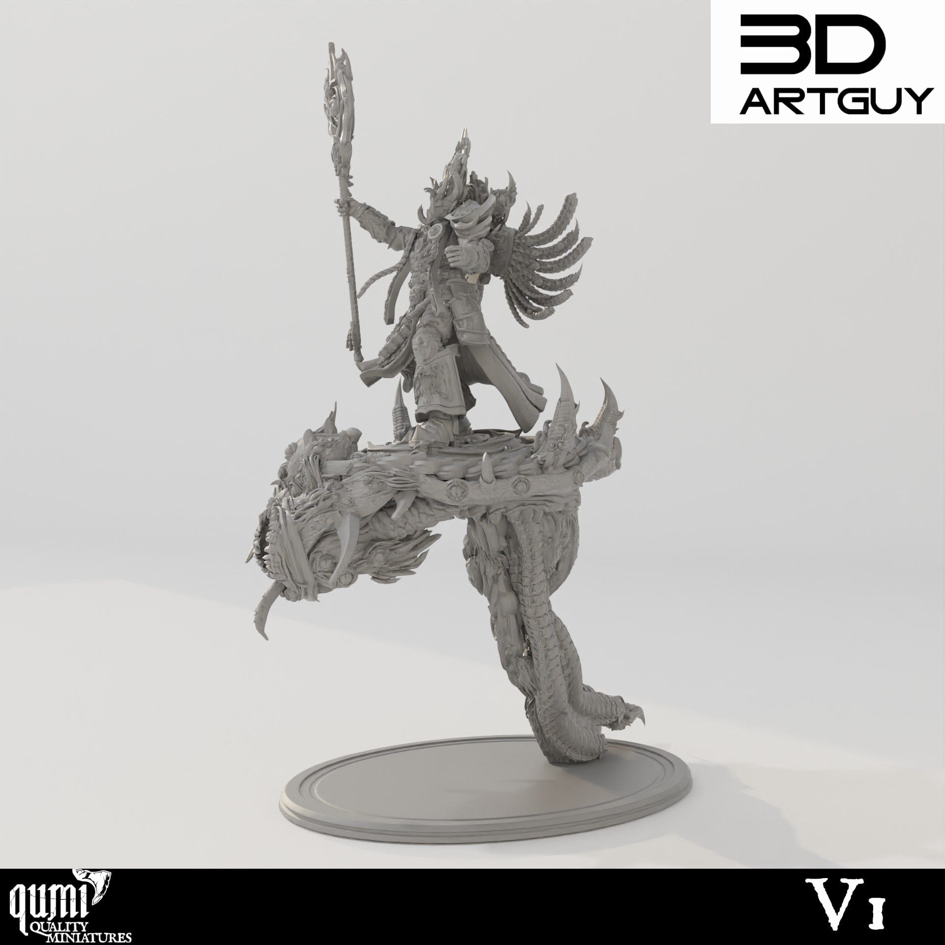 Tabletop RPG Miniature Sorcerer Supreme Qumi - 3D ArtGuy Quality Miniatures - Qumi Wargaming Mini Model Figure