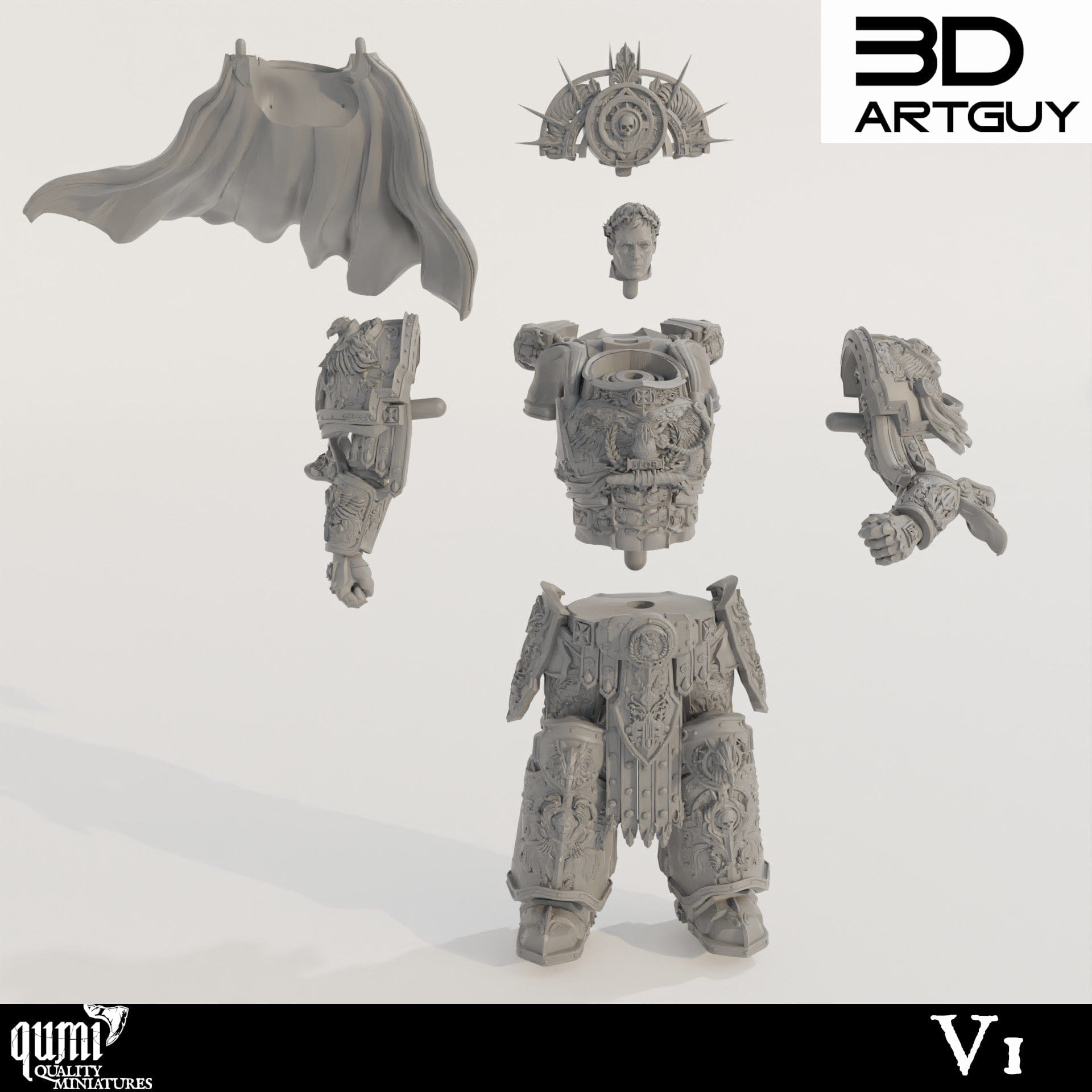 Tabletop RPG Miniature Space Caesar - Qumi Quality Miniatures - Qumi Wargaming Mini Model Figure