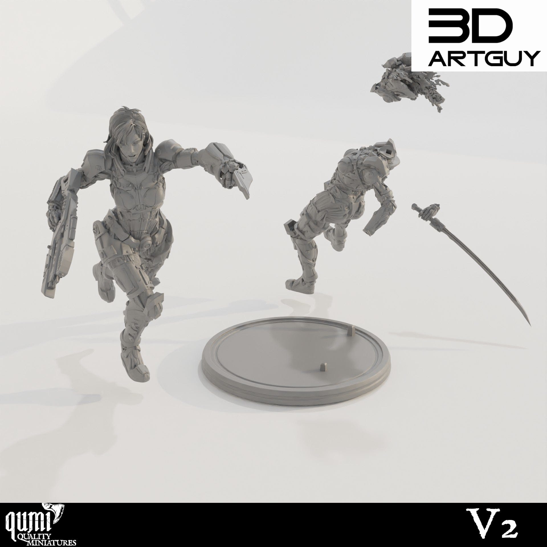 Tabletop RPG Miniature Space Commander Diorama - Qumi Quality Miniatures - Qumi Wargaming Mini Model Figure
