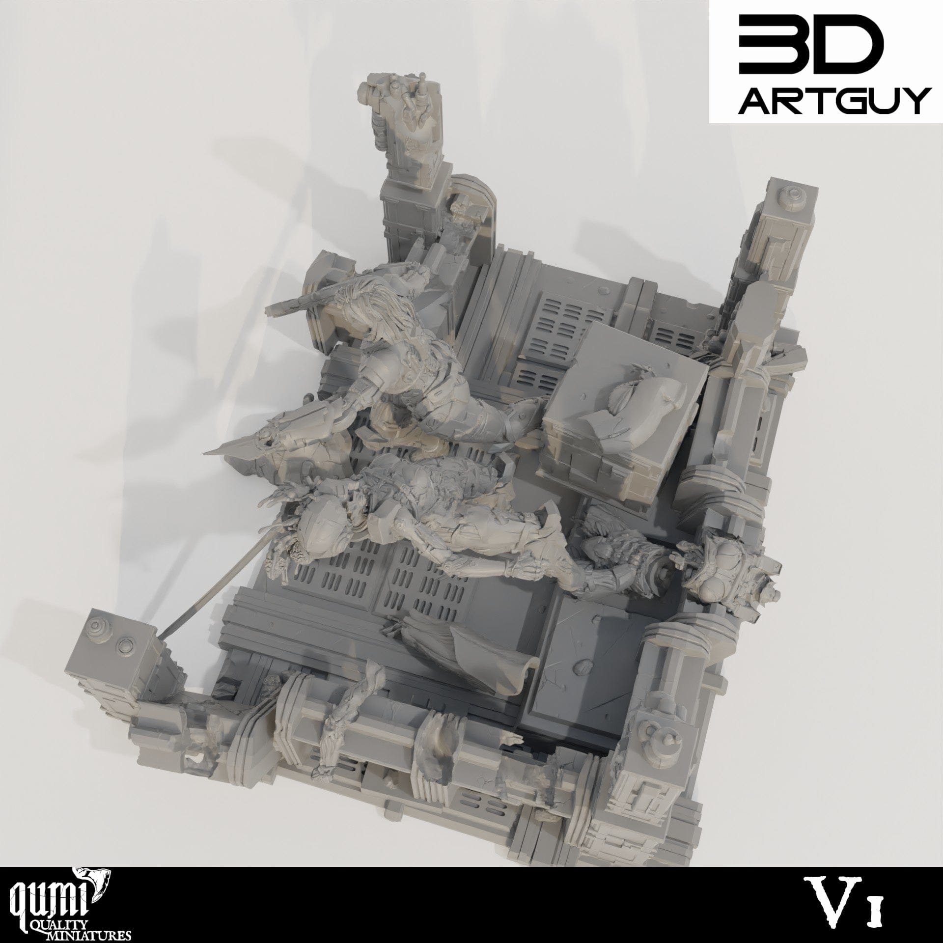 Tabletop RPG Miniature Space Commander Diorama - Qumi Quality Miniatures - Qumi Wargaming Mini Model Figure