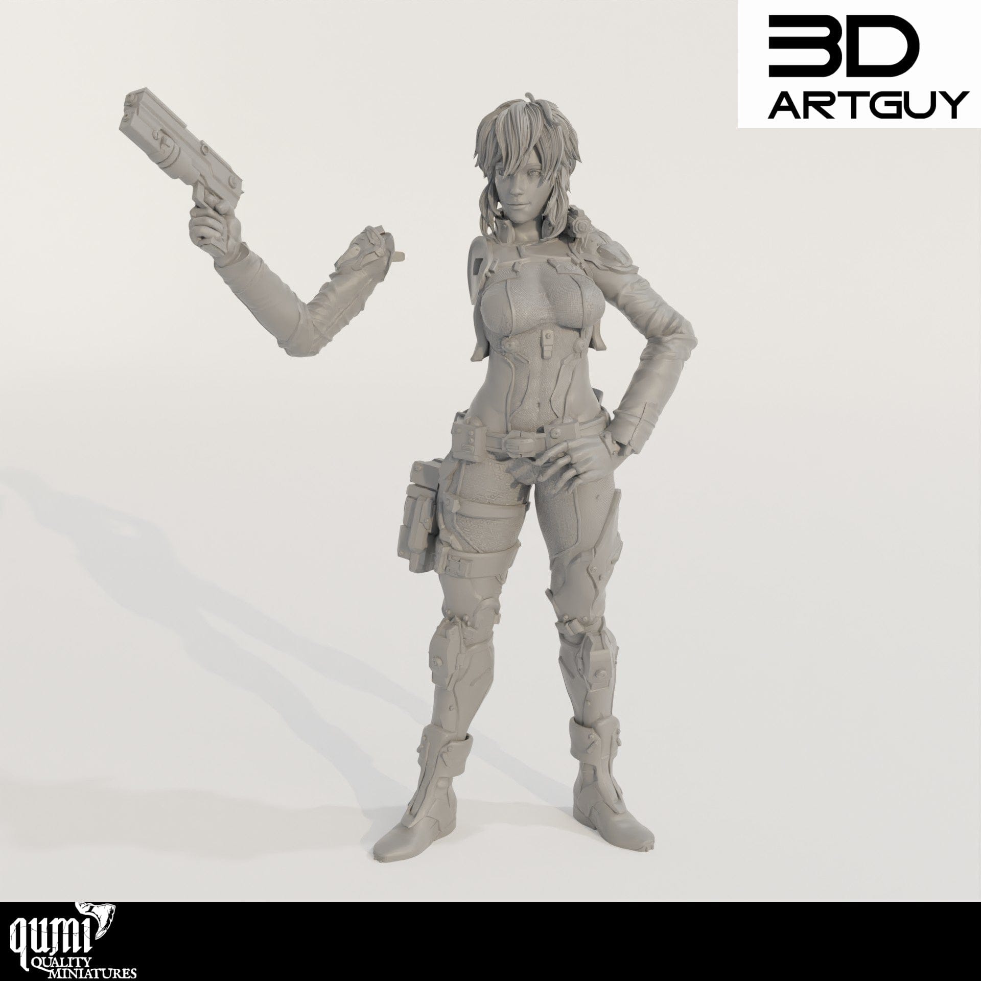 Tabletop RPG Miniature Space Cop - Qumi Quality Miniatures - Qumi Wargaming Mini Model Figure