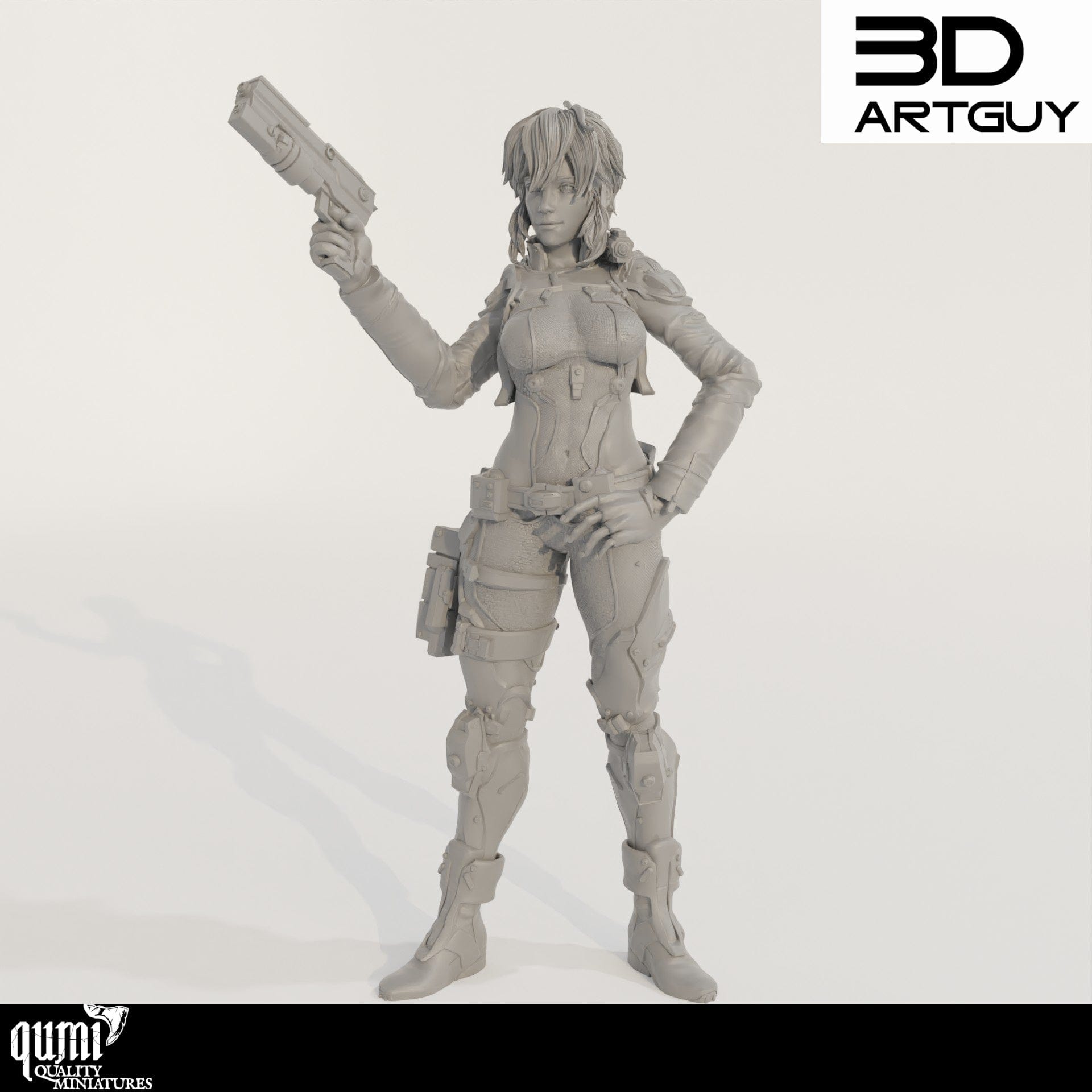 Tabletop RPG Miniature Space Cop - Qumi Quality Miniatures - Qumi Wargaming Mini Model Figure