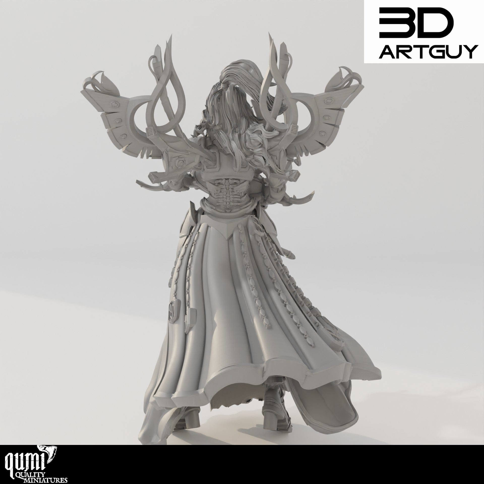 Tabletop RPG Miniature Space Elf Musician - Qumi Quality Miniatures - Qumi Wargaming Mini Model Figure