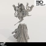 Exploded view of the resin space elf miniature showing the torso and skirt pieces