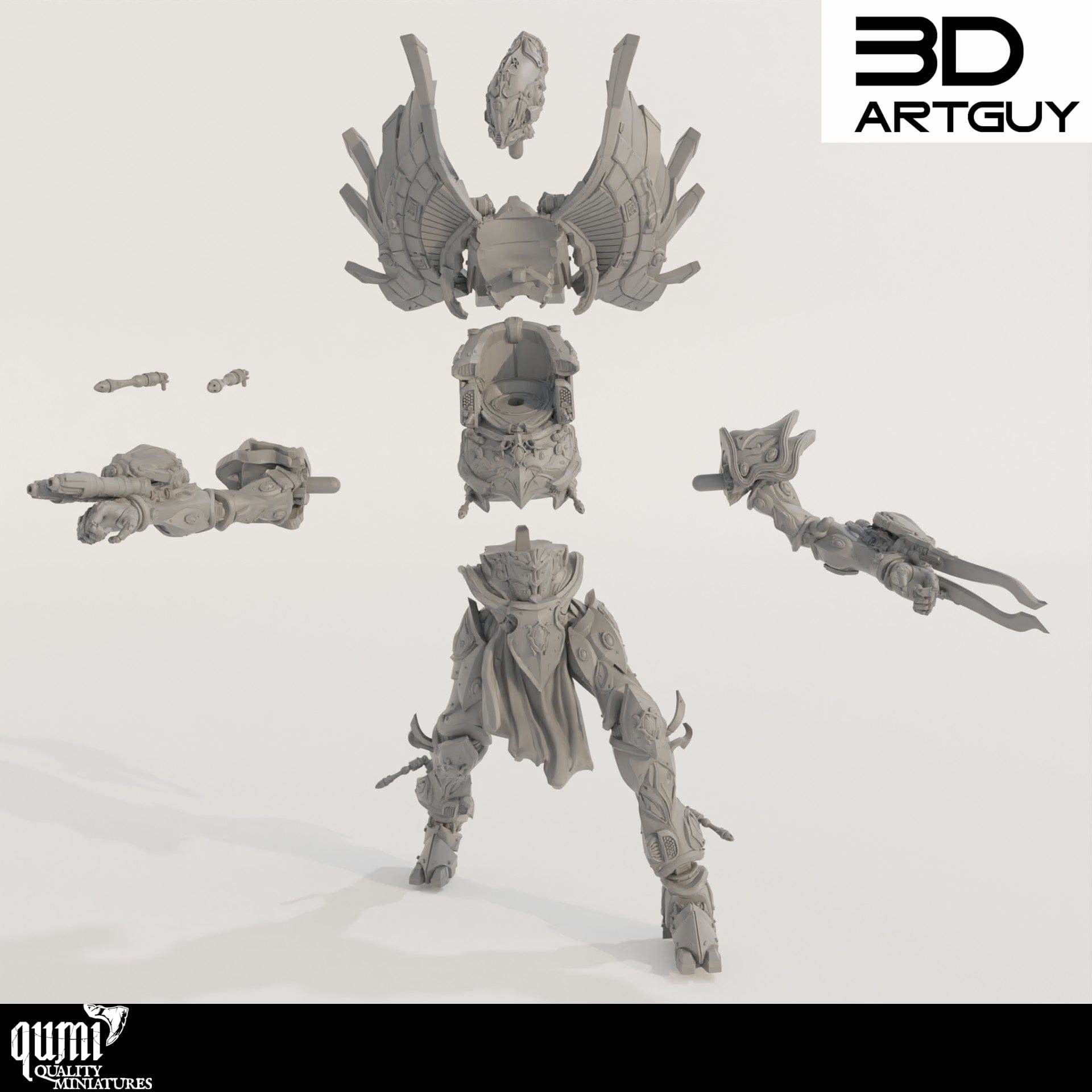 Tabletop RPG Miniature Space Elf Titan - Size XL - Qumi Quality Miniatures - Qumi Wargaming Mini Model Figure
