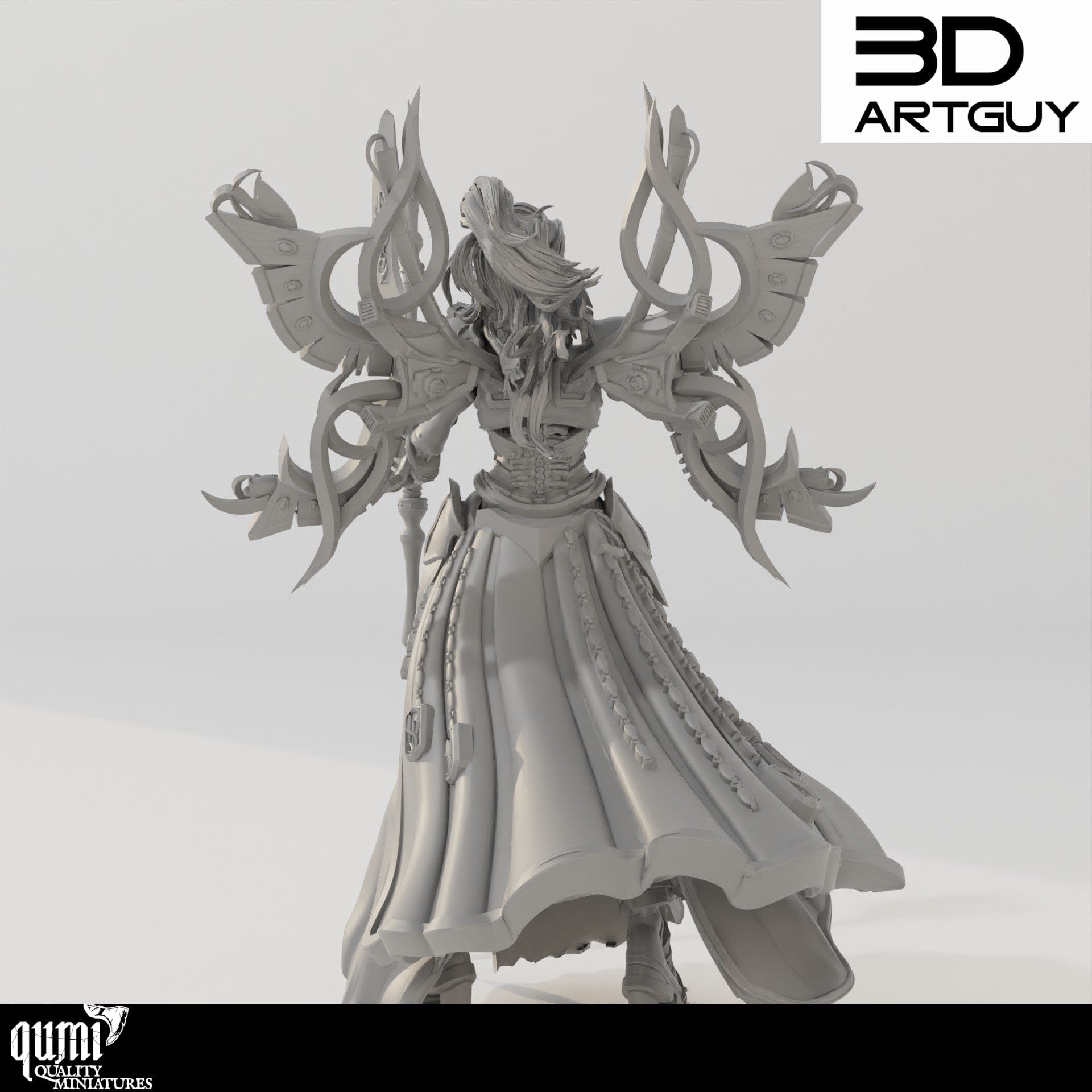Tabletop RPG Miniature Space Elf Wizard - Qumi Quality Miniatures - Qumi Wargaming Mini Model Figure