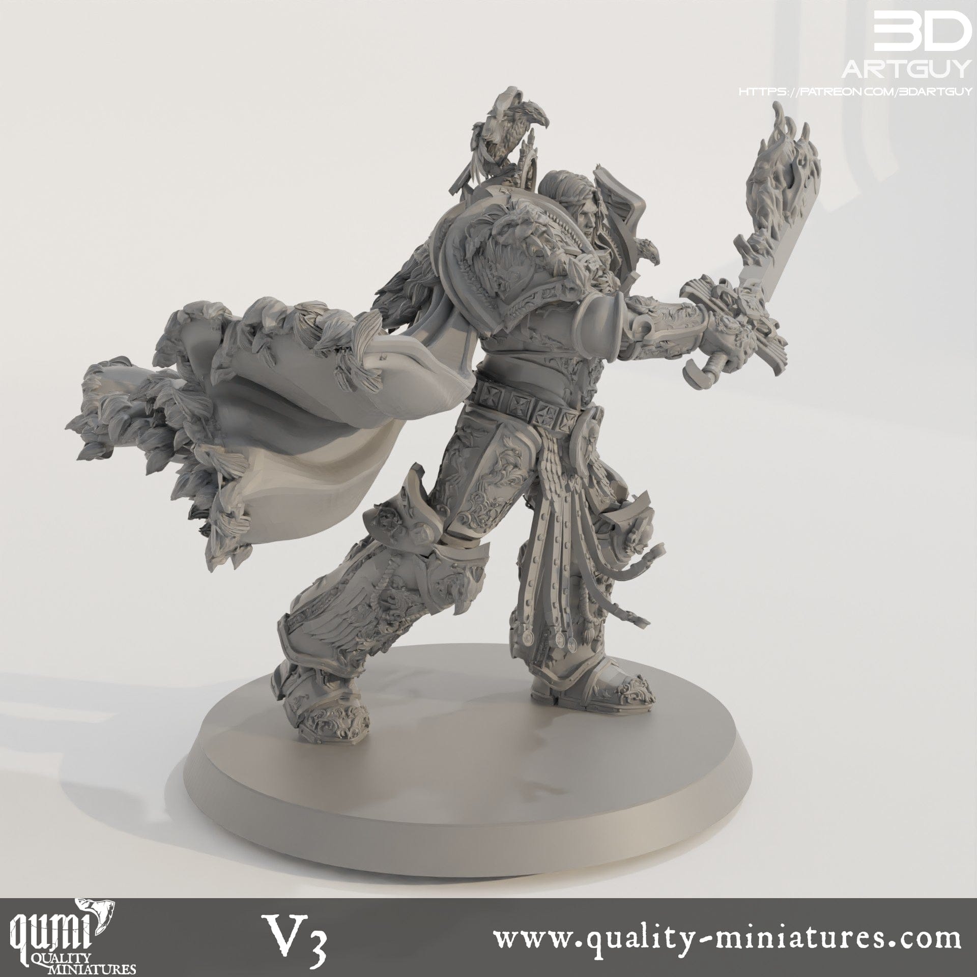 Tabletop RPG Miniature Space Warrior Emperor Lord Ruler - Qumi Quality Miniatures - Qumi Wargaming Mini Model Figure