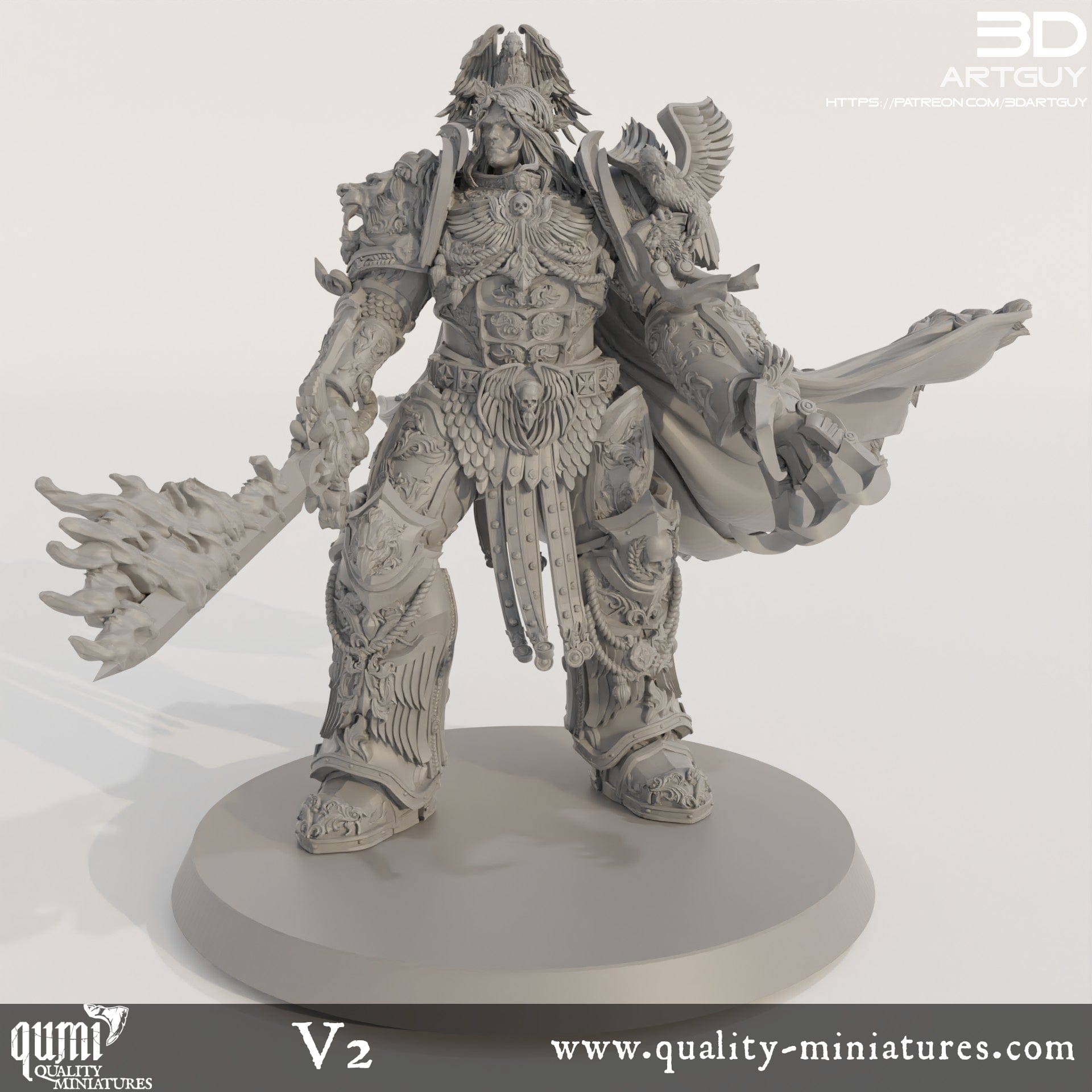 Tabletop RPG Miniature Space Warrior Emperor Lord Ruler - Qumi Quality Miniatures - Qumi Wargaming Mini Model Figure