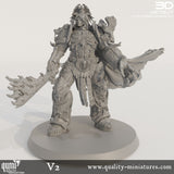 Human Commander Tabletop Miniature - "Ruler" by Qumi, 3D printed resin tabletop miniature for RPGs, wargaming and painting
