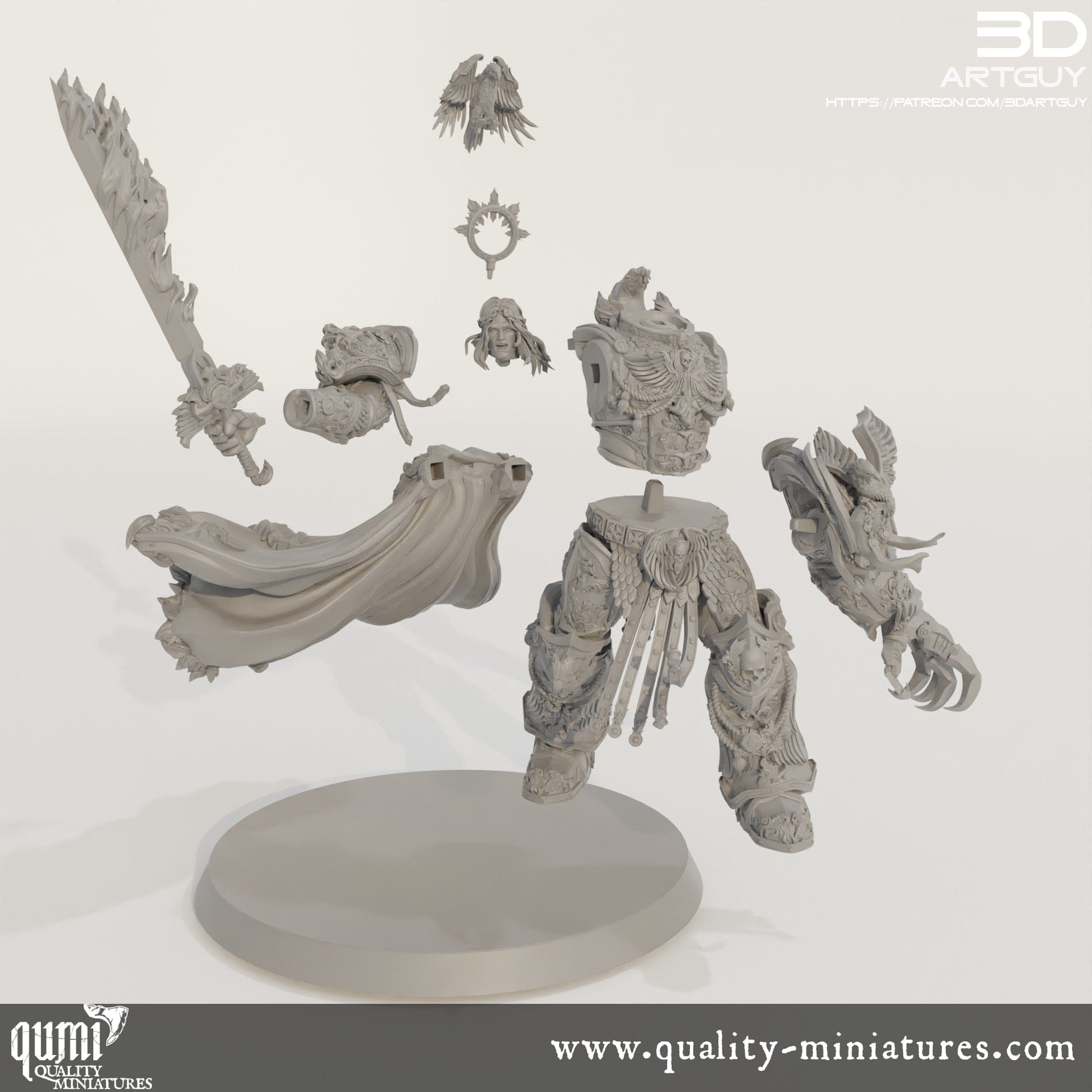 Tabletop RPG Miniature Space Warrior Emperor Lord Ruler - Qumi Quality Miniatures - Qumi Wargaming Mini Model Figure