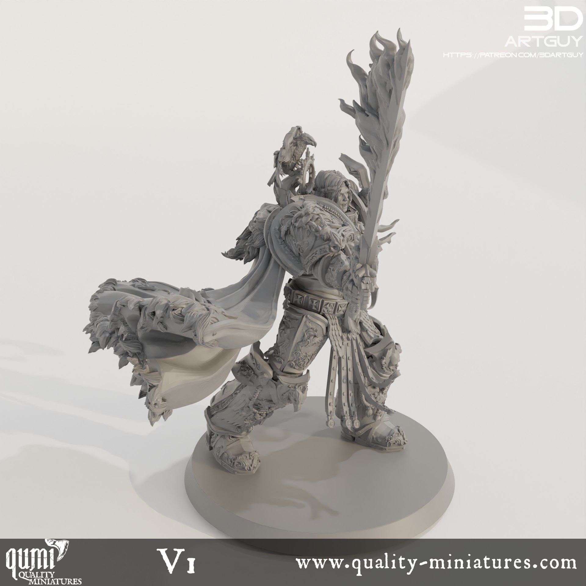 Tabletop RPG Miniature Space Warrior Emperor Lord Ruler - Qumi Quality Miniatures - Qumi Wargaming Mini Model Figure