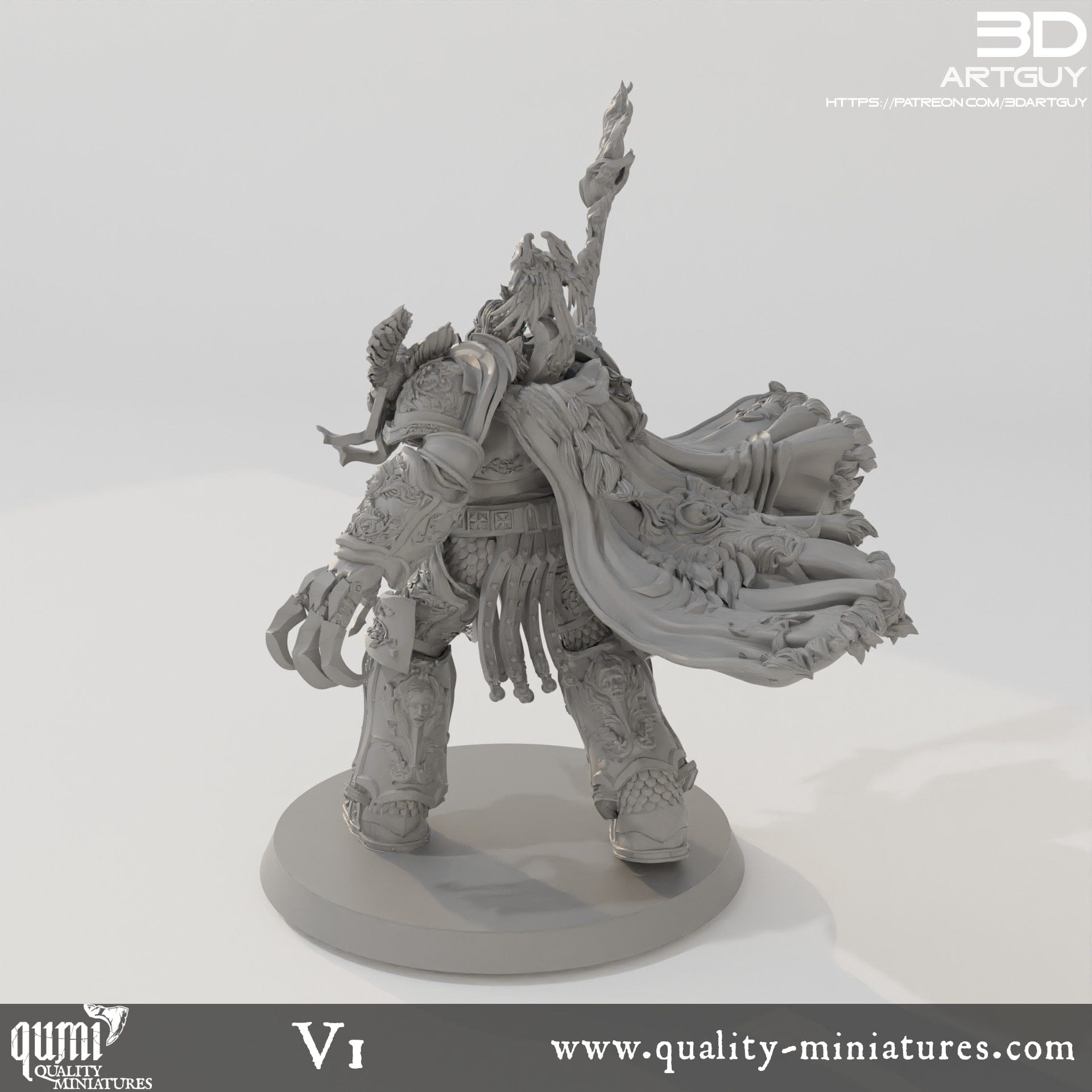 Tabletop RPG Miniature Space Warrior Emperor Lord Ruler - Qumi Quality Miniatures - Qumi Wargaming Mini Model Figure