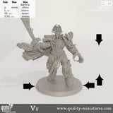 Sci-fi miniature of a Space Warrior Emperor Lord Ruler from Qumi Collectibles, detailed tabletop RPG figure for wargaming.