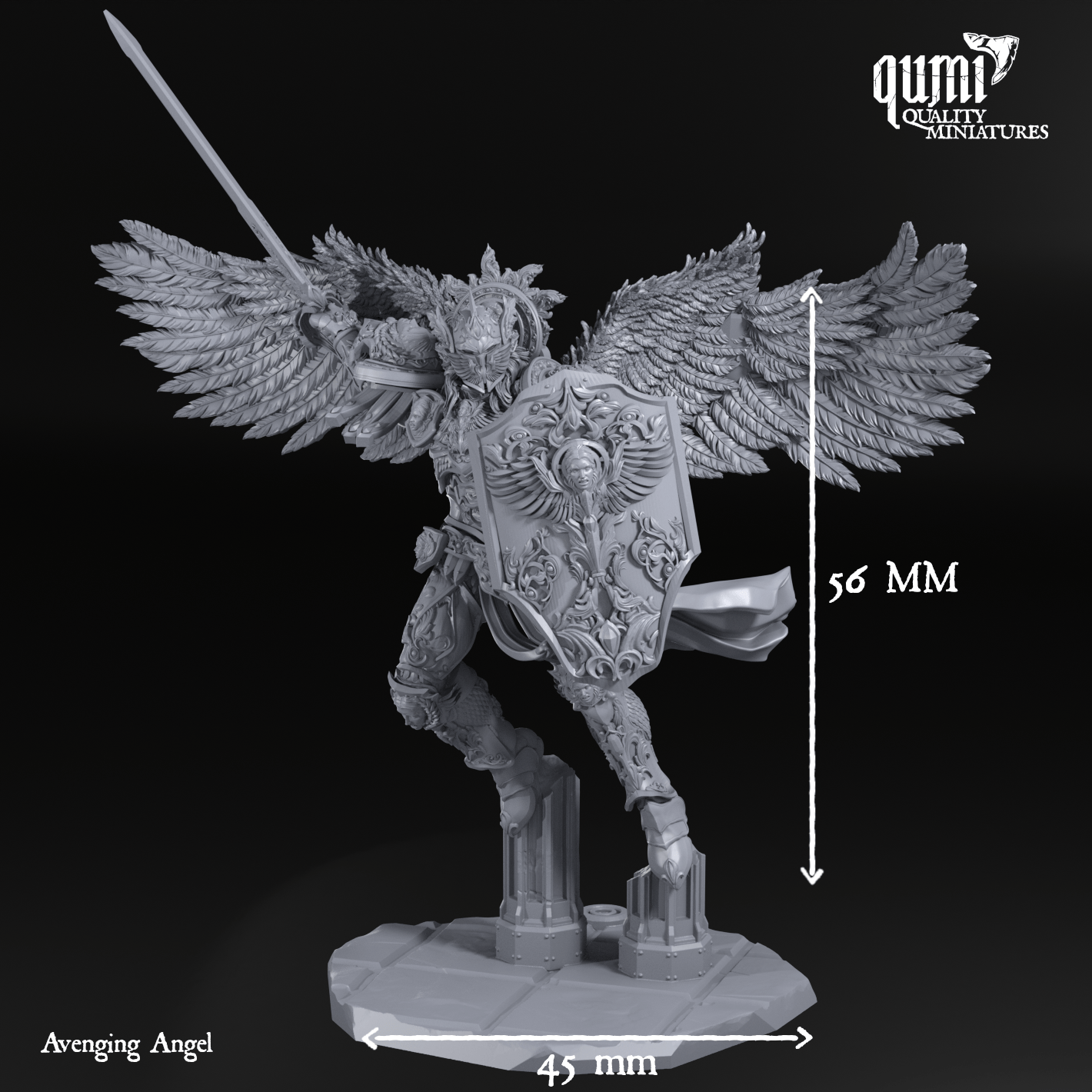 Tabletop RPG Miniature Space Warrior Lord Avenging Angel - Qumi Quality Miniatures - Qumi Wargaming Mini Model Figure