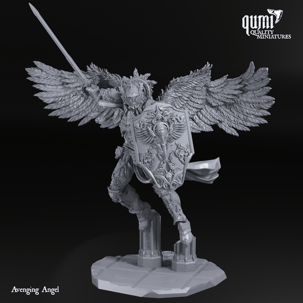 Angel Sword Fighter Tabletop Miniature – "Avenging Angel" | Qumi