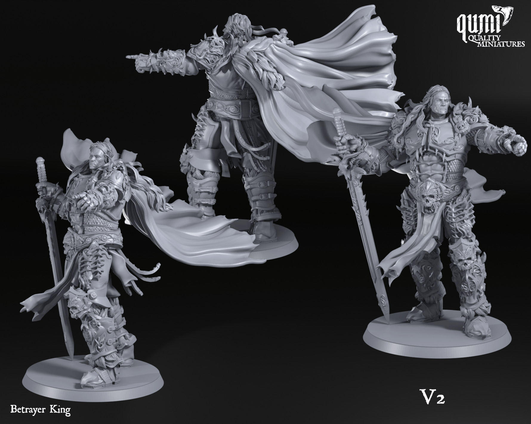 Tabletop RPG Miniature Space Warrior Lord Betrayer King - Qumi Quality Miniatures - Qumi Wargaming Mini Model Figure