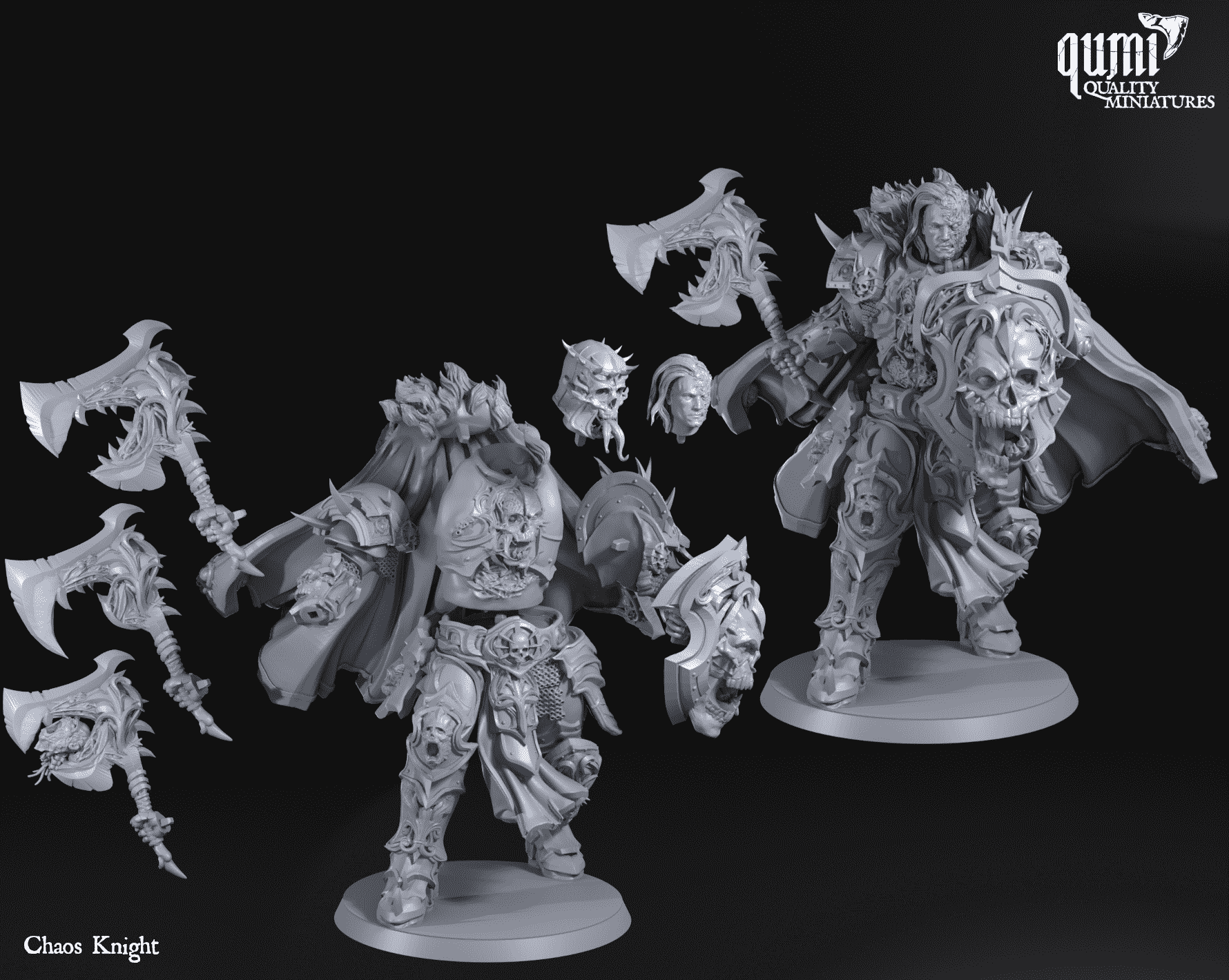Tabletop RPG Miniature Space Warrior Lord The Chaos Knight Quality Miniatures - Qumi Wargaming Mini Model Figure