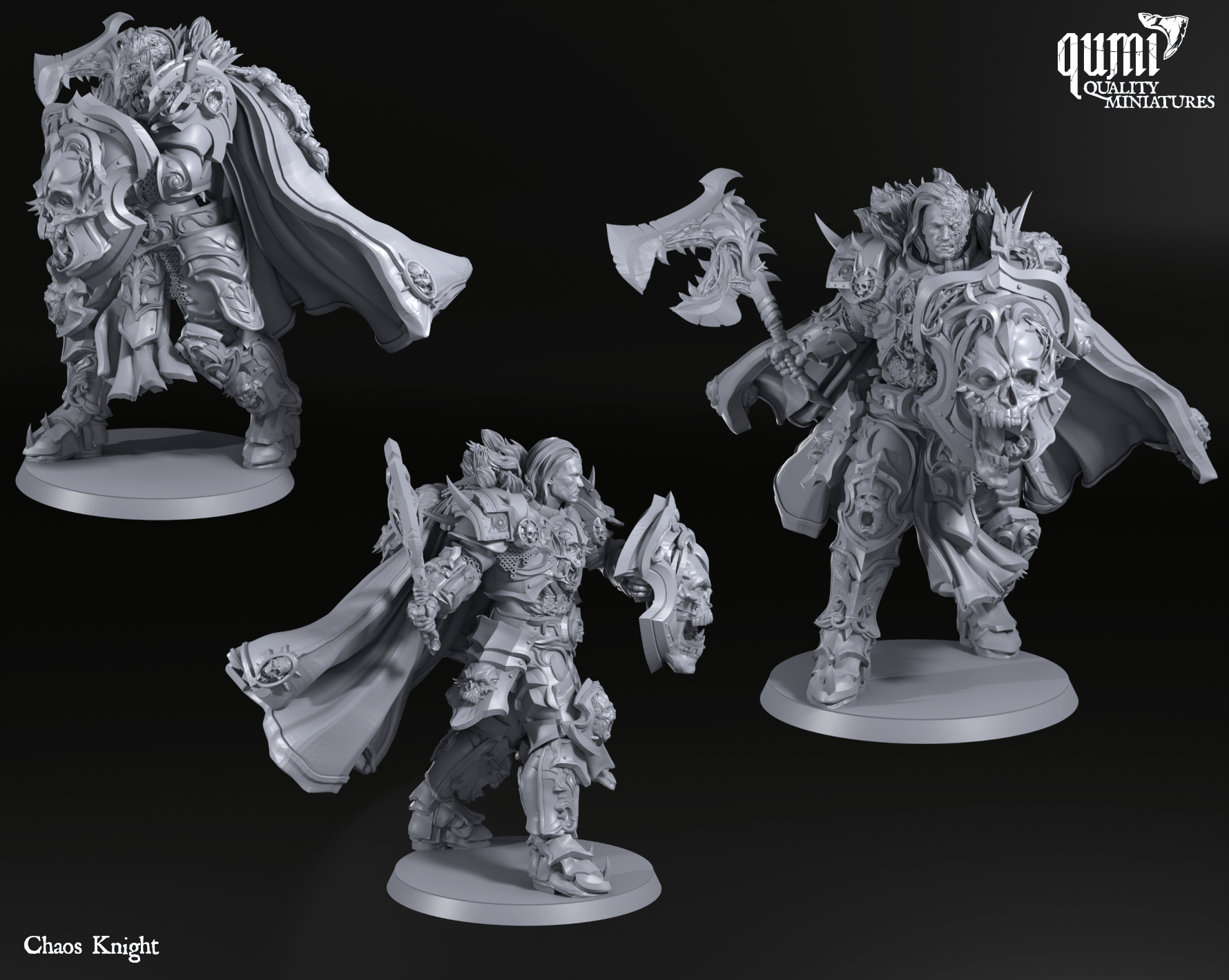 Tabletop RPG Miniature Space Warrior Lord The Chaos Knight Quality Miniatures - Qumi Wargaming Mini Model Figure
