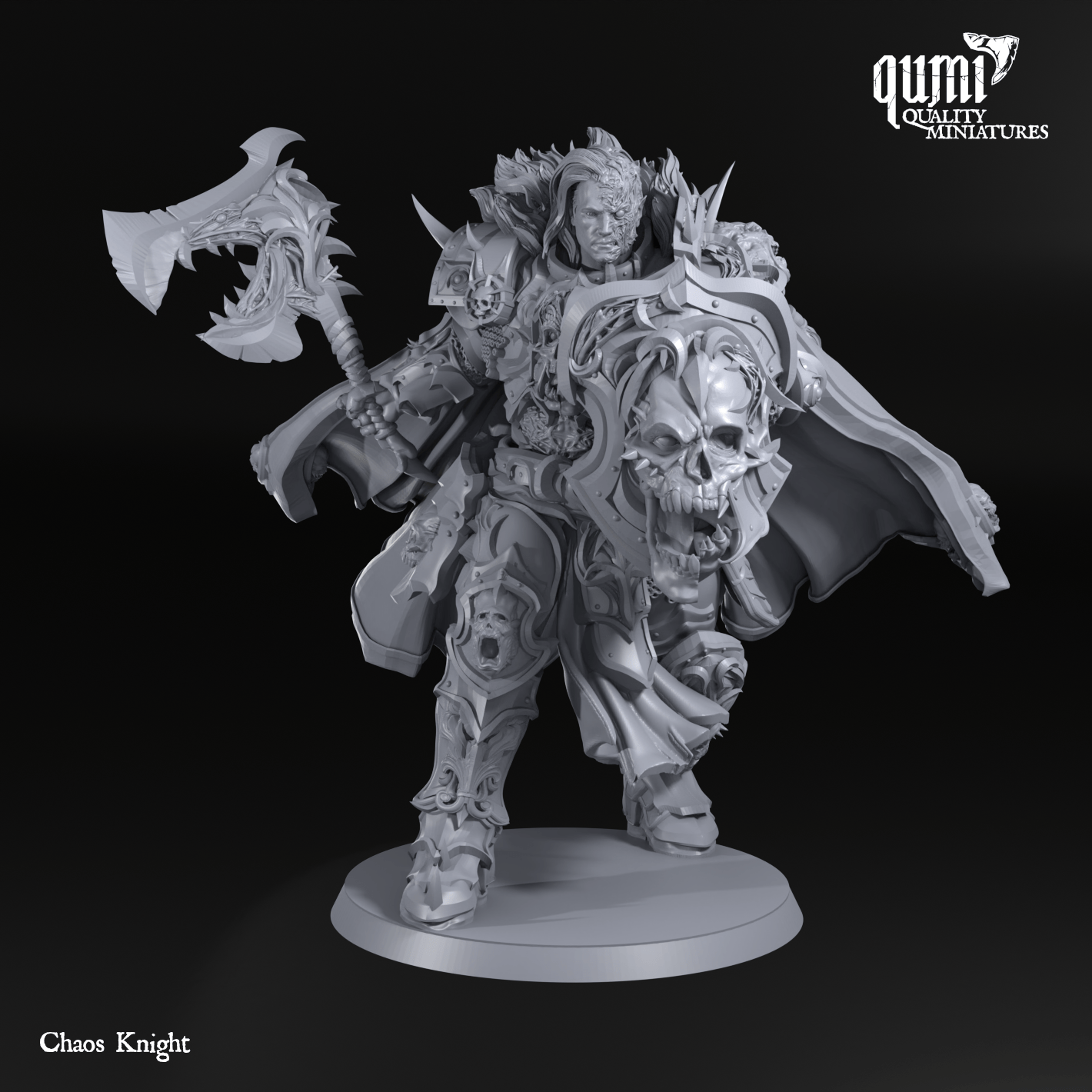 Tabletop RPG Miniature Space Warrior Lord The Chaos Knight Quality Miniatures - Qumi Wargaming Mini Model Figure