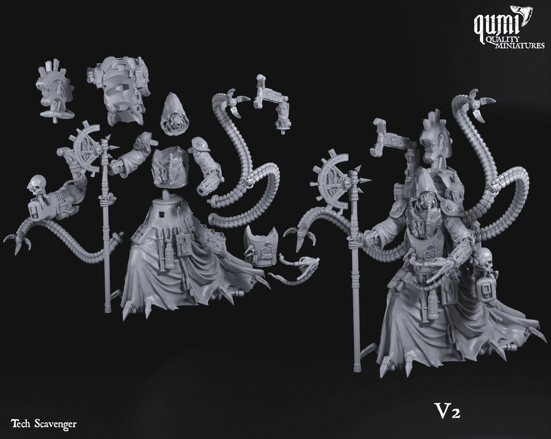 Tabletop RPG Miniature Space Warrior TechScavenger Quality Miniatures - Qumi Wargaming Mini Model Figure