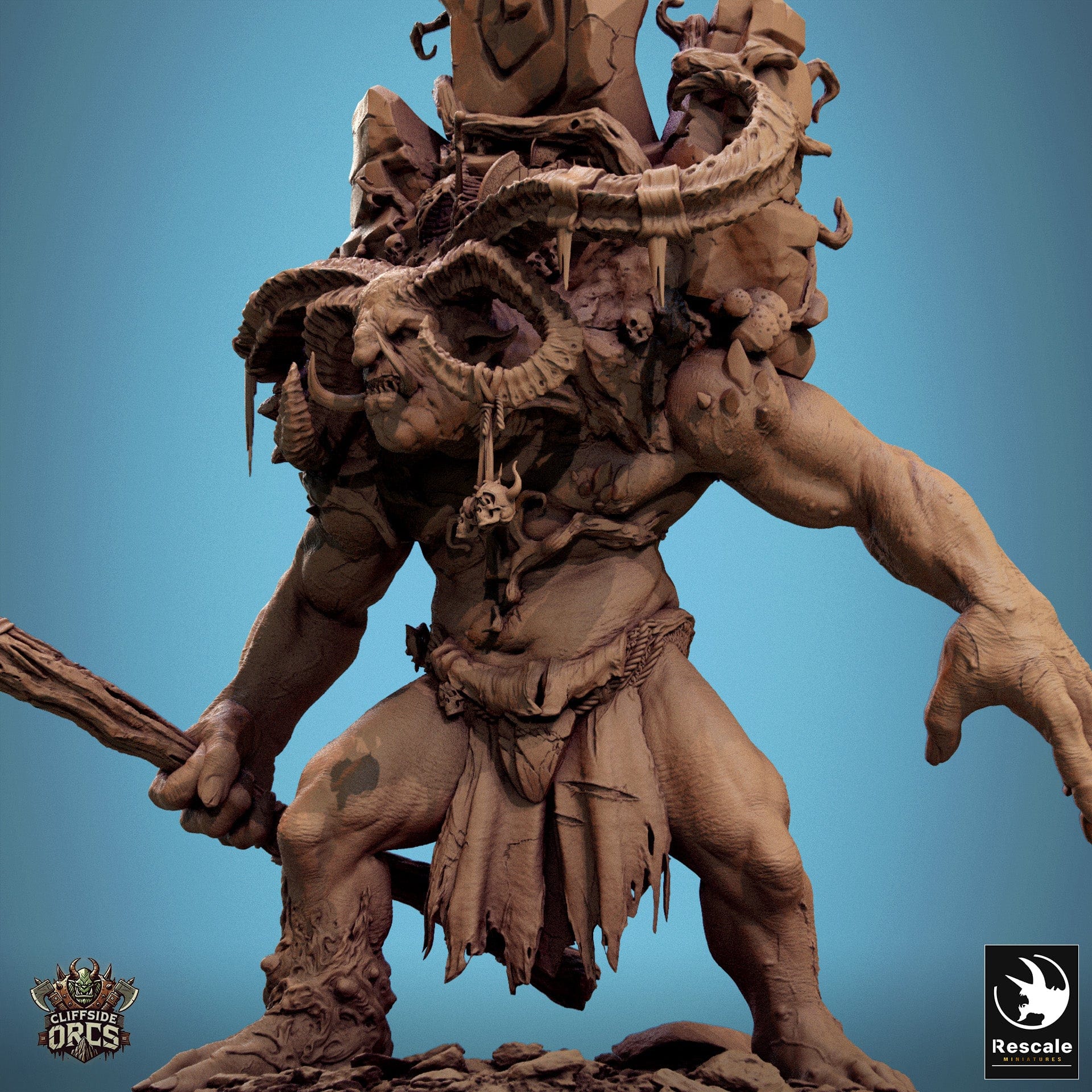 Tabletop RPG Miniature Stonebound Ogre Gravulkar - 32mm Qumi Rescale Miniatures Quality Miniatures - Qumi Wargaming Mini Model Figure
