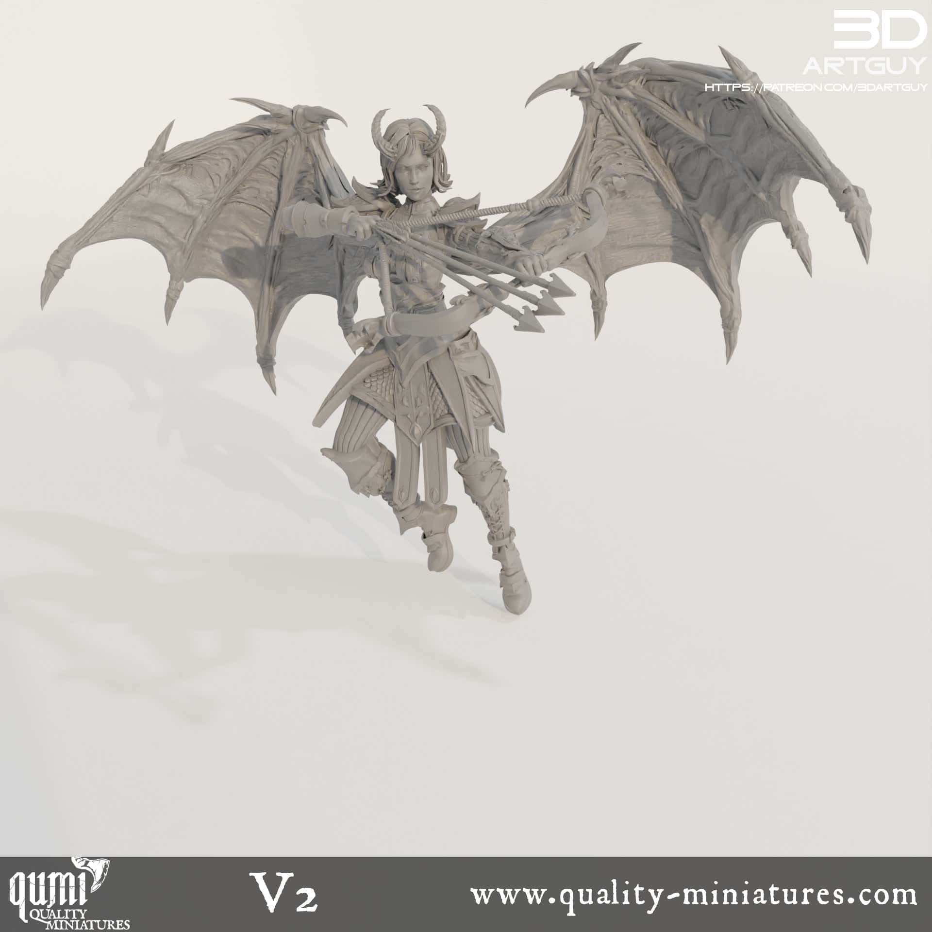Tabletop RPG Miniature Succubus Ranger - Qumi Quality Miniatures - Qumi Wargaming Mini Model Figure