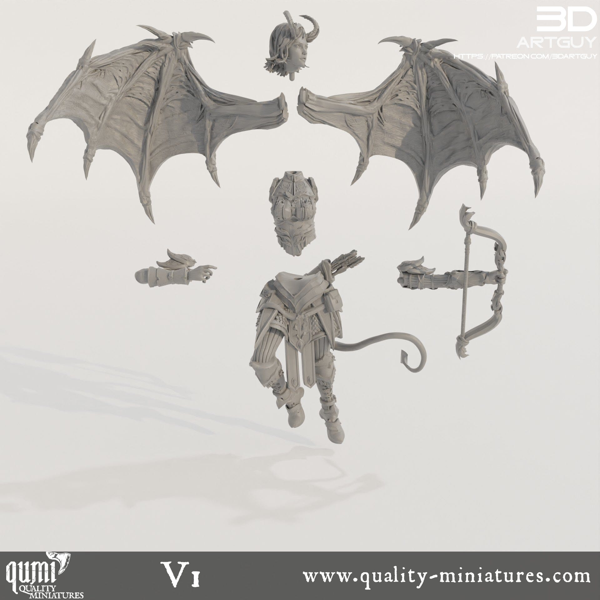 Tabletop RPG Miniature Succubus Ranger - Qumi Quality Miniatures - Qumi Wargaming Mini Model Figure