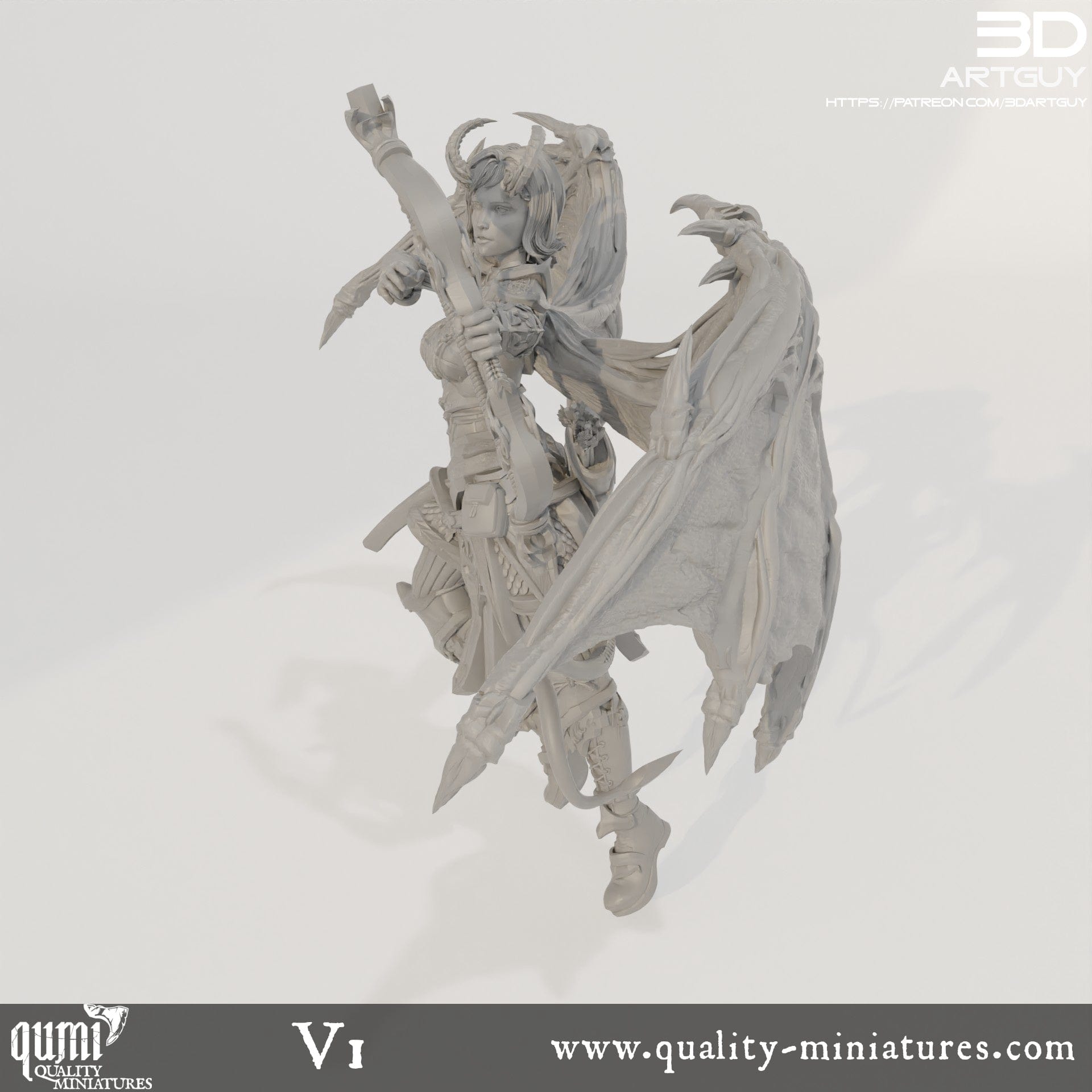 Tabletop RPG Miniature Succubus Ranger - Qumi Quality Miniatures - Qumi Wargaming Mini Model Figure