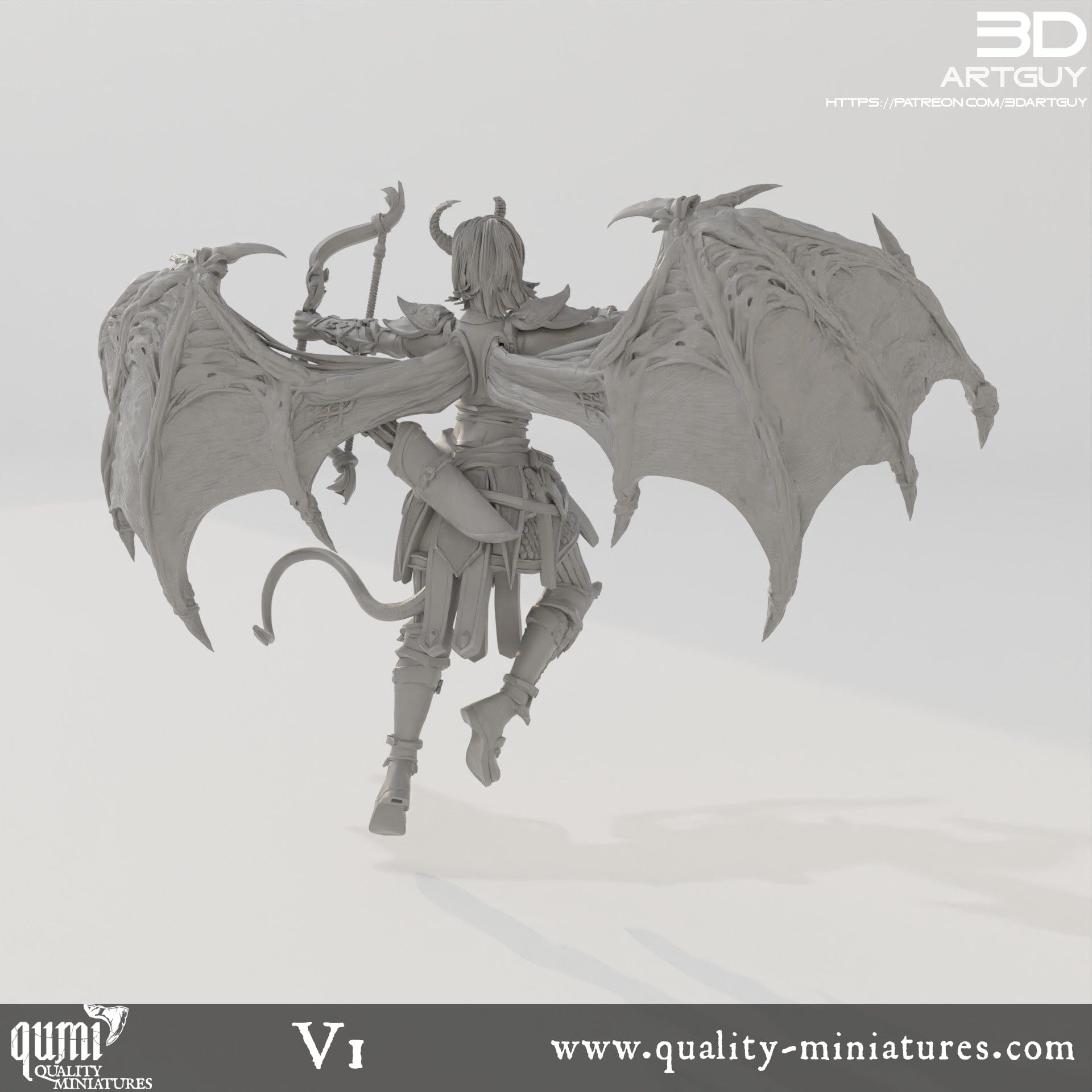 Tabletop RPG Miniature Succubus Ranger - Qumi Quality Miniatures - Qumi Wargaming Mini Model Figure