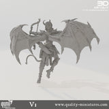Back view of the succubus ranger figure showing detailed wings and quiver