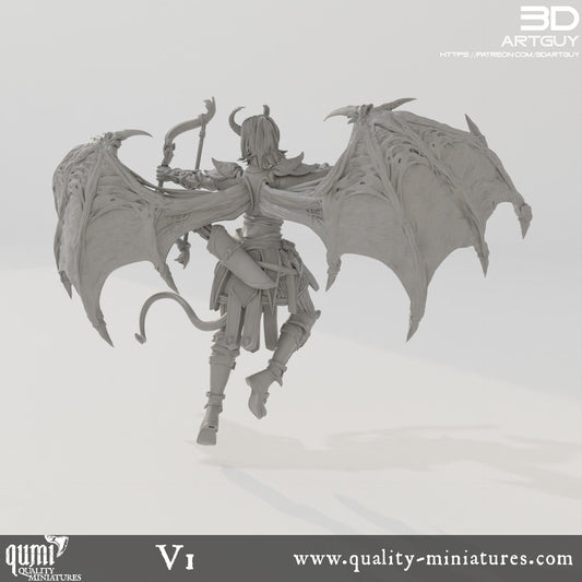 Tabletop RPG Miniature Succubus Ranger - Qumi Quality Miniatures - Qumi Wargaming Mini Model Figure
