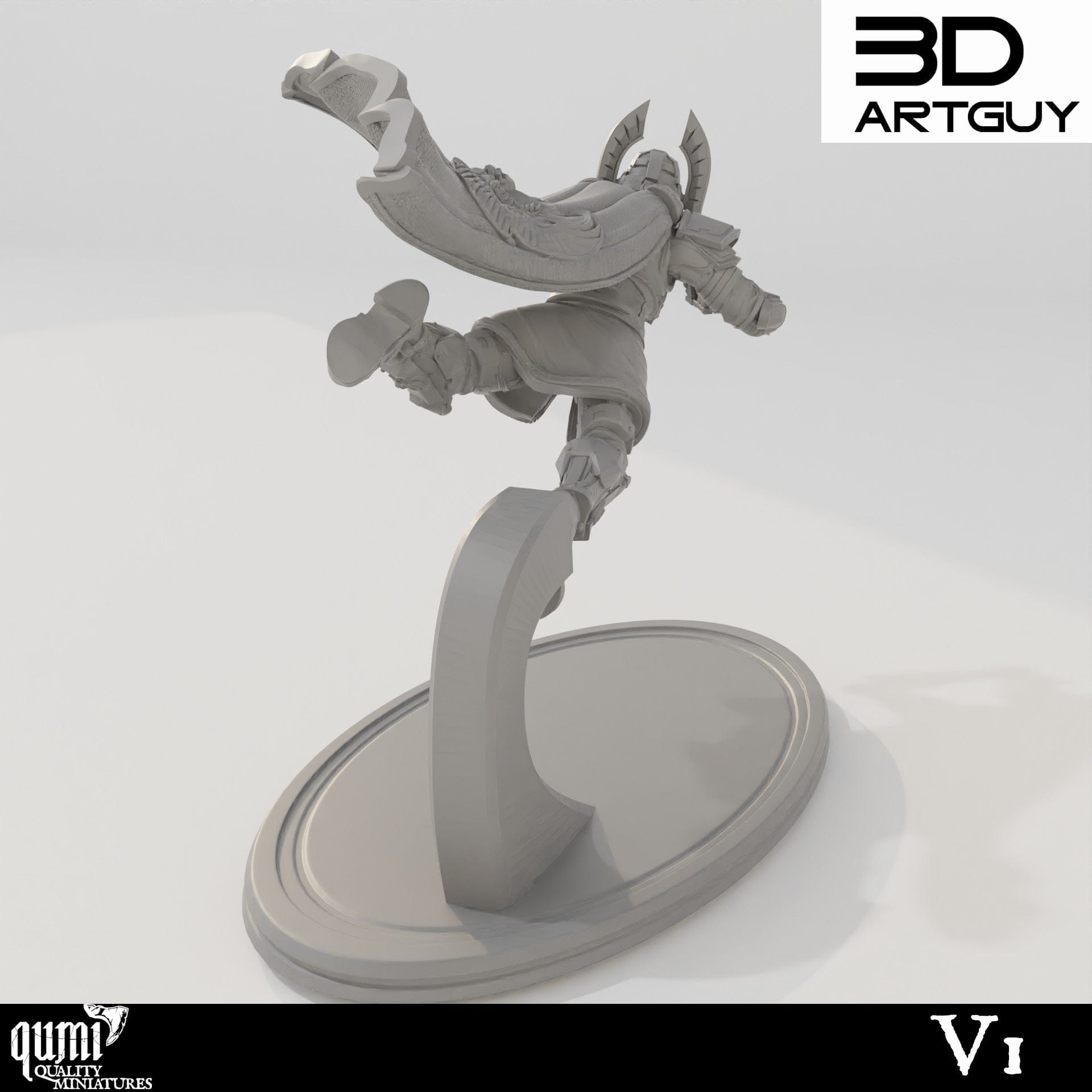 Tabletop RPG Miniature Super Earth Hero Diving - Qumi - 3D ArtGuy Quality Miniatures - Qumi Wargaming Mini Model Figure