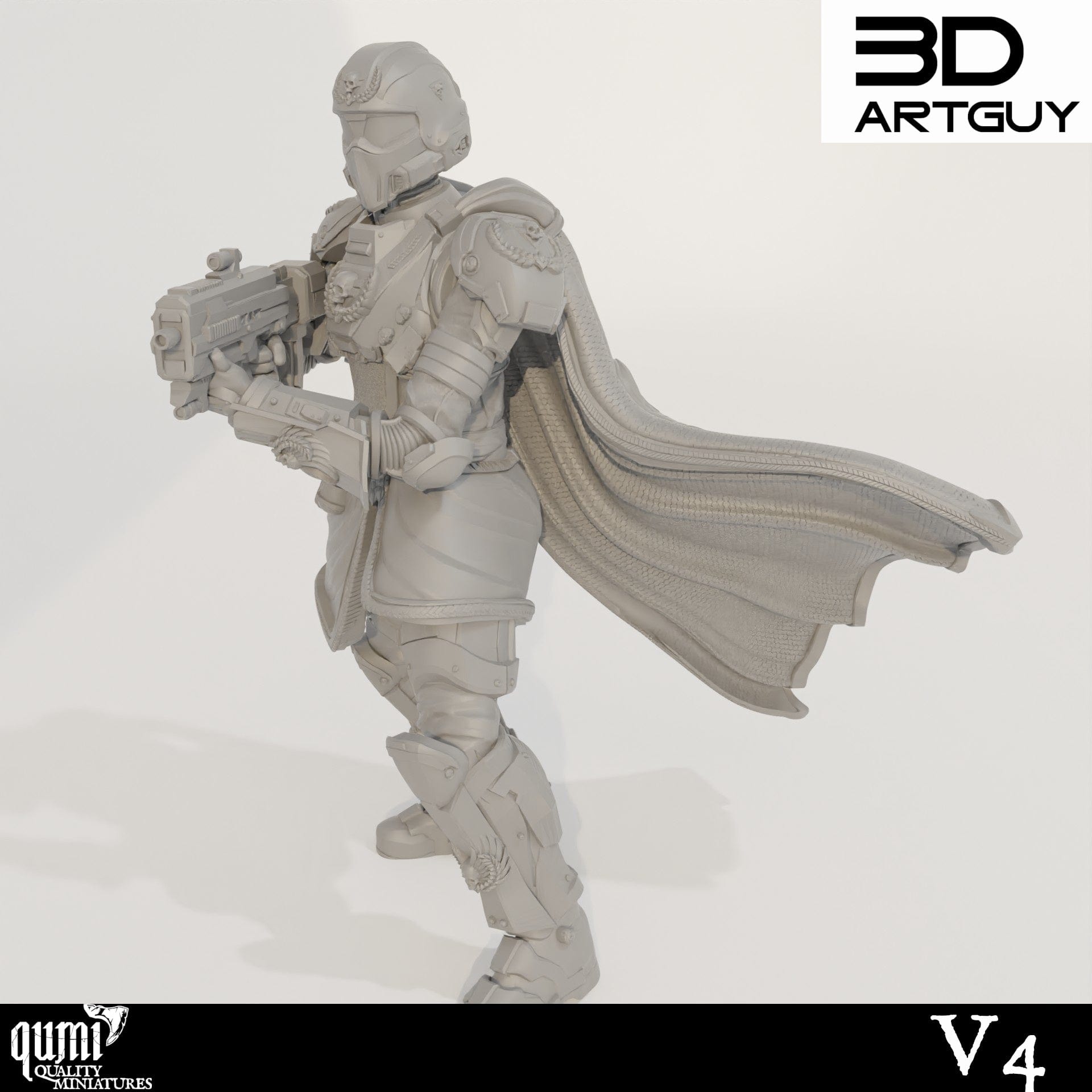 Tabletop RPG Miniature Super Earth Hero Shooting - Qumi - 3D ArtGuy Quality Miniatures - Qumi Wargaming Mini Model Figure