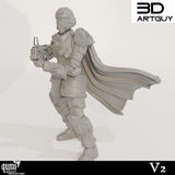 Seitenprofil einer Science-Fiction-Charakterminiatur mit alternativem Helmdesign