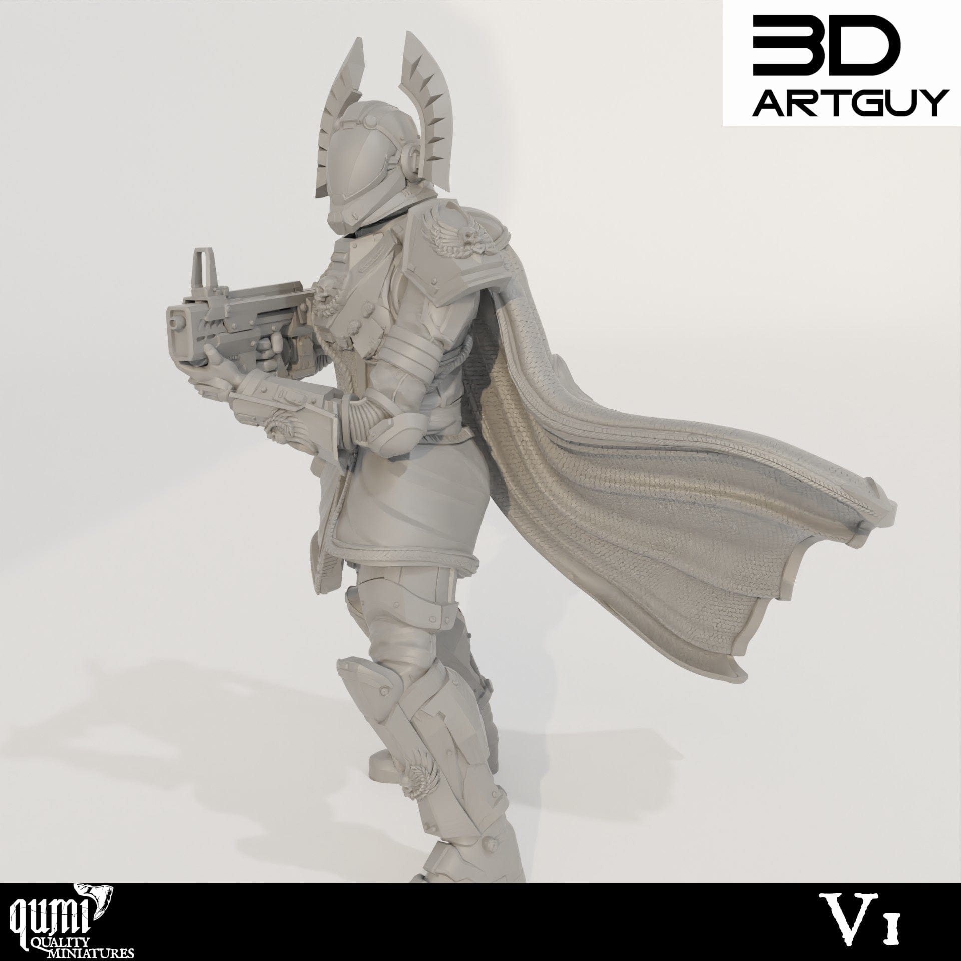 Tabletop RPG Miniature Super Earth Hero Shooting - Qumi - 3D ArtGuy Quality Miniatures - Qumi Wargaming Mini Model Figure