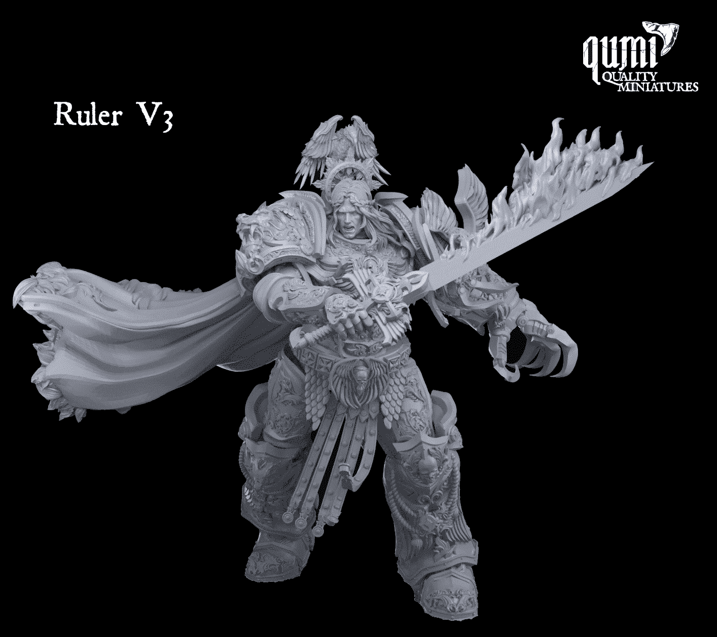 Tabletop RPG Miniature Terrain Space Warrior Emperor Lord Ruler - Qumi Quality Miniatures - Qumi Wargaming Mini Model Figure