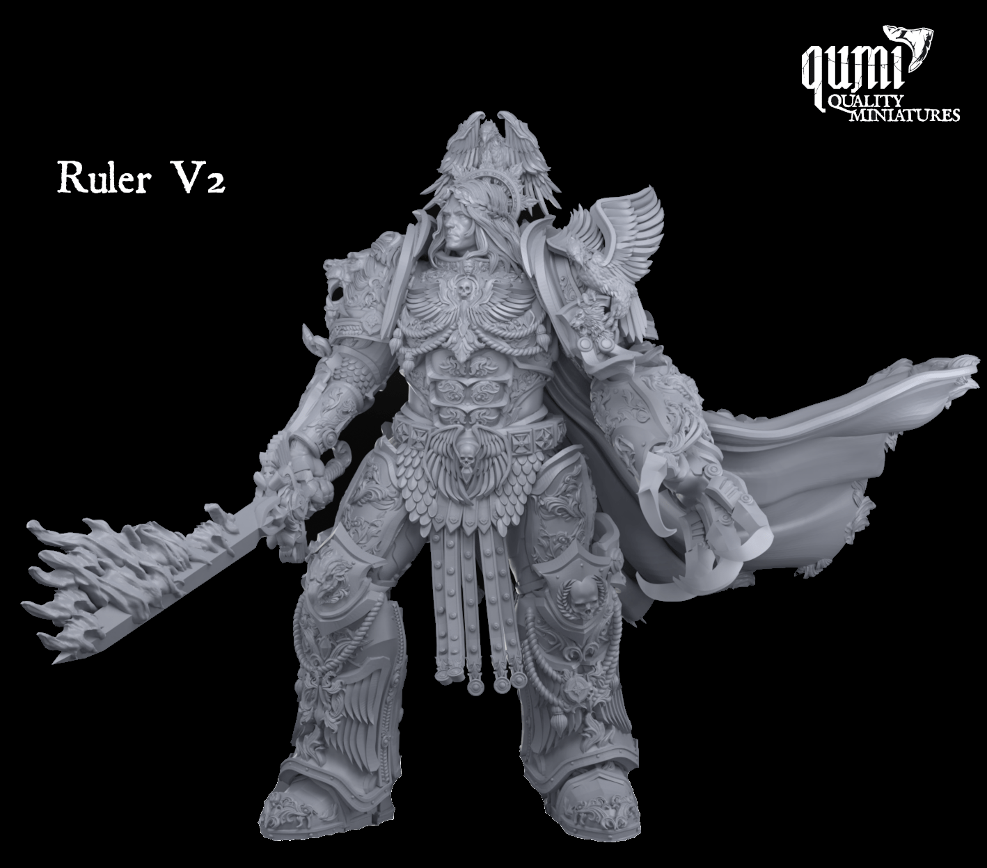Tabletop RPG Miniature Terrain Space Warrior Emperor Lord Ruler - Qumi Quality Miniatures - Qumi Wargaming Mini Model Figure