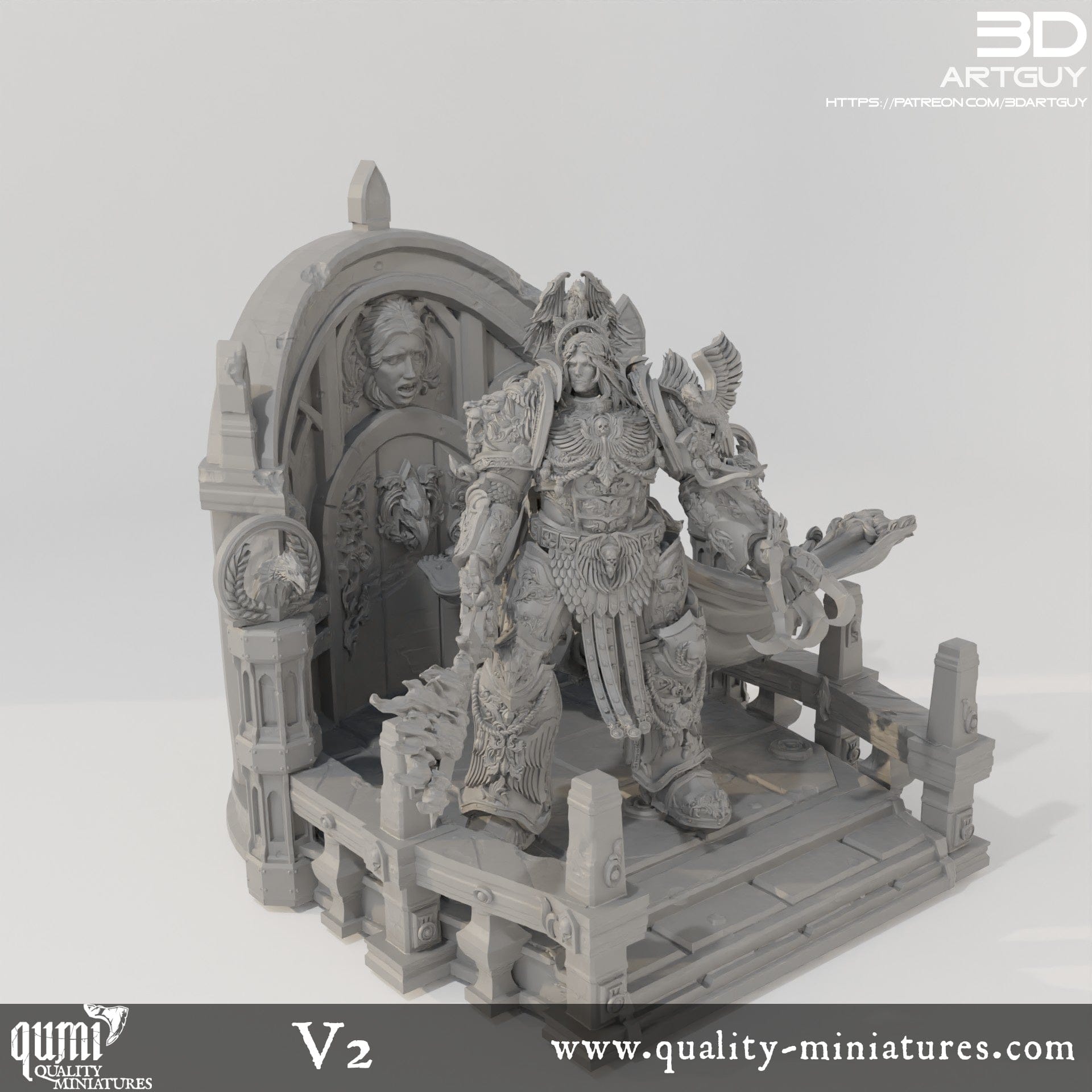 Tabletop RPG Miniature Terrain Space Warrior Emperor Lord Ruler - Qumi Quality Miniatures - Qumi Wargaming Mini Model Figure