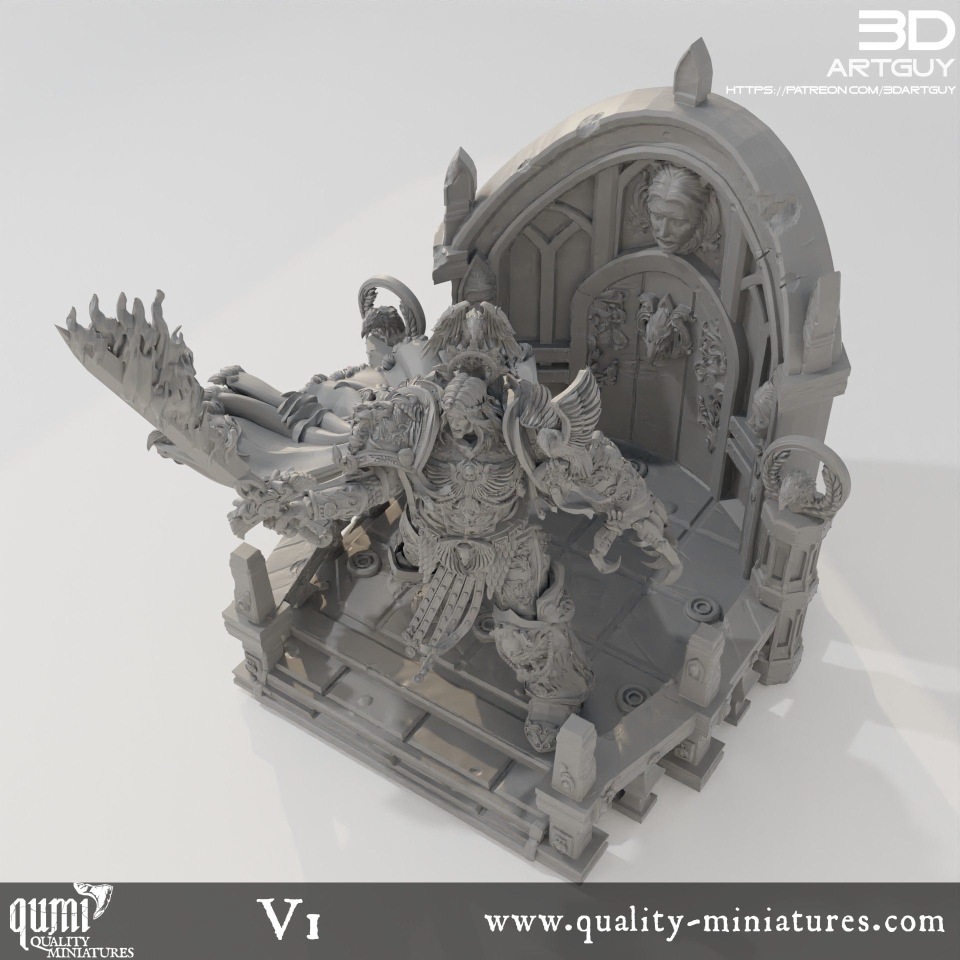 Tabletop RPG Miniature Terrain Space Warrior Emperor Lord Ruler - Qumi Quality Miniatures - Qumi Wargaming Mini Model Figure