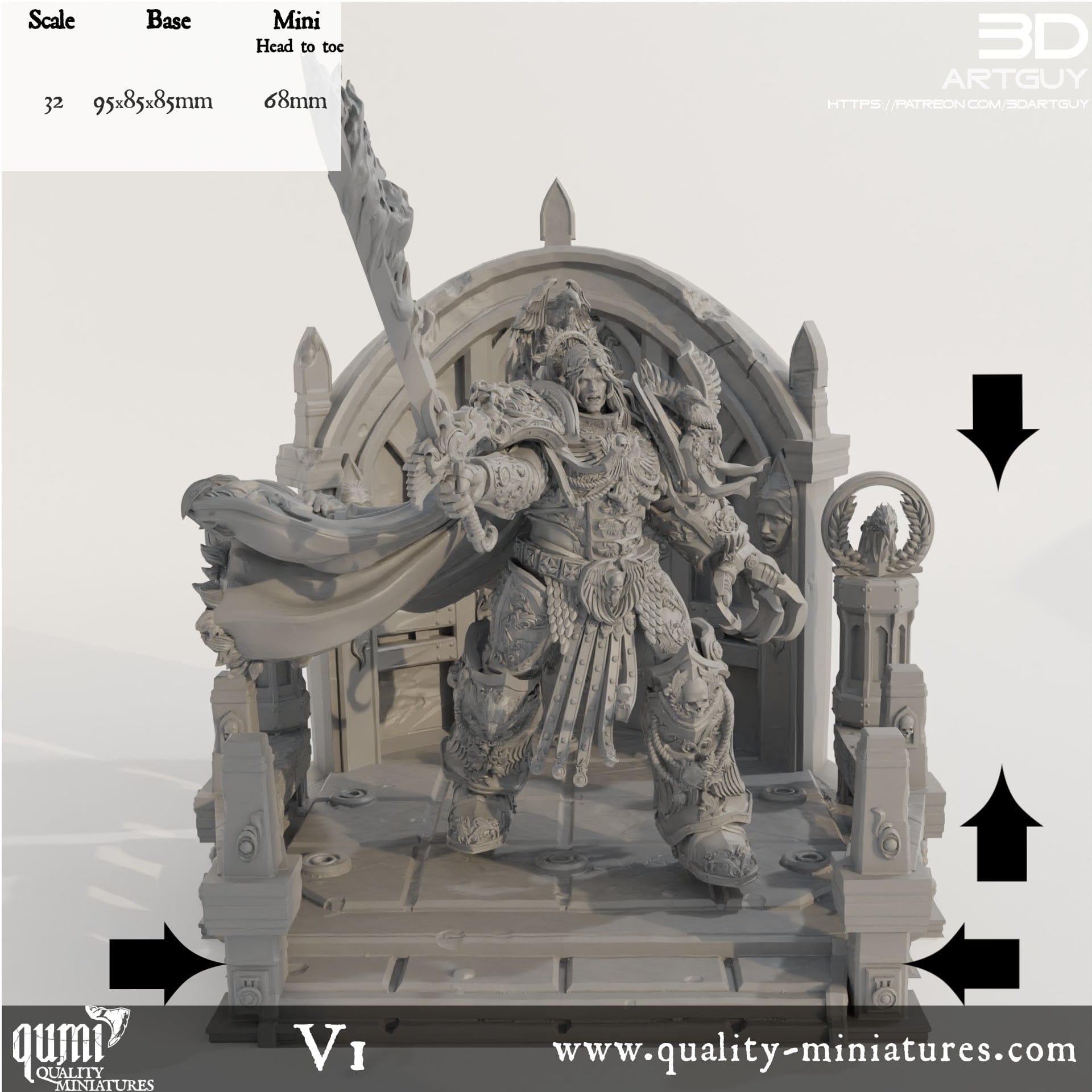 Tabletop RPG Miniature Terrain Space Warrior Emperor Lord Ruler - Qumi Quality Miniatures - Qumi Wargaming Mini Model Figure