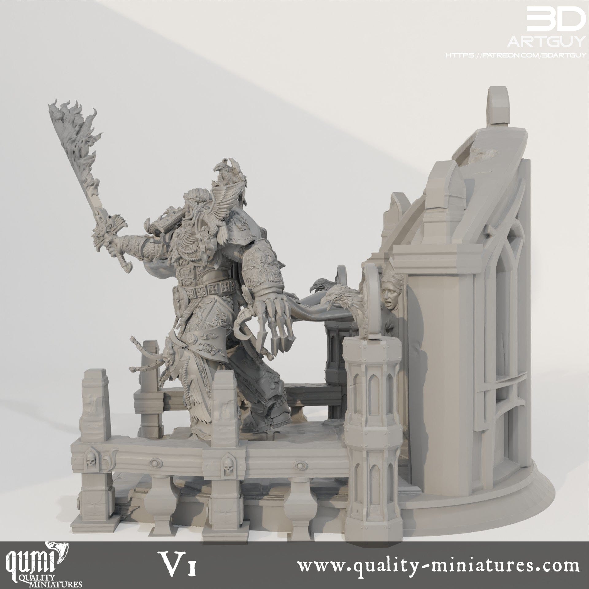 Tabletop RPG Miniature Terrain Space Warrior Emperor Lord Ruler - Qumi Quality Miniatures - Qumi Wargaming Mini Model Figure