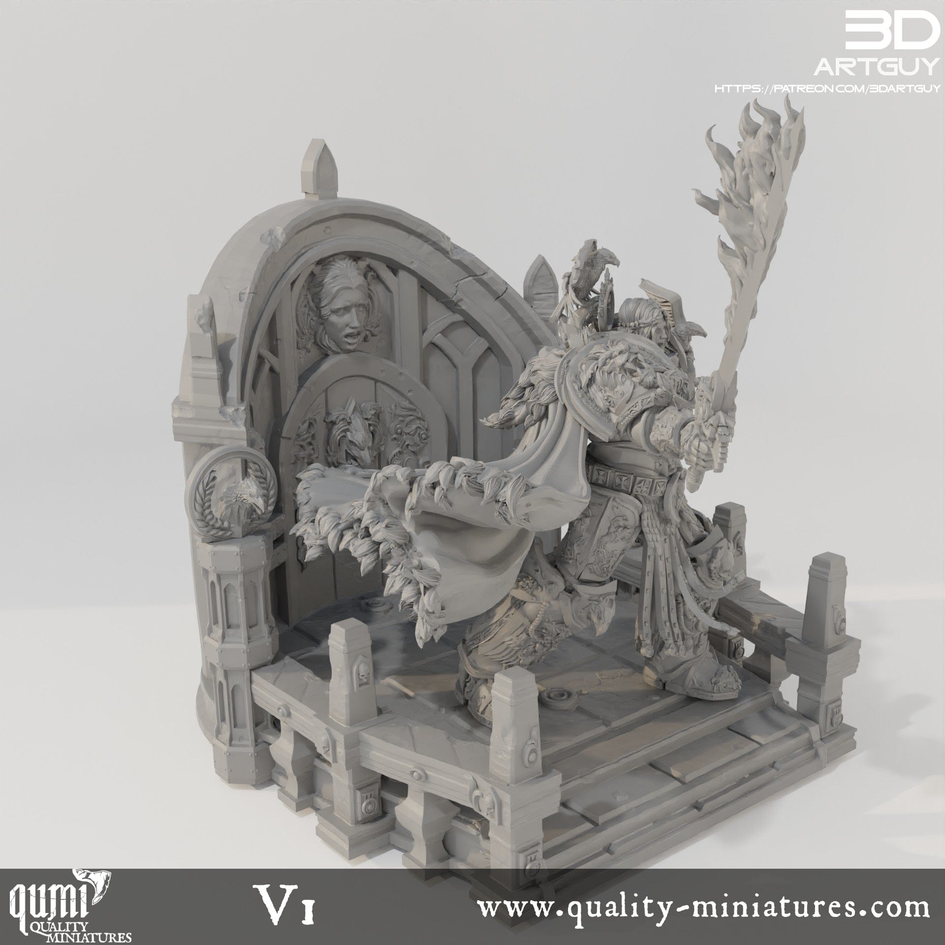 Tabletop RPG Miniature Terrain Space Warrior Emperor Lord Ruler - Qumi Quality Miniatures - Qumi Wargaming Mini Model Figure