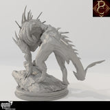 Rear view of the Beast of Vaudange miniature showing the tail detail and spikes on the back.