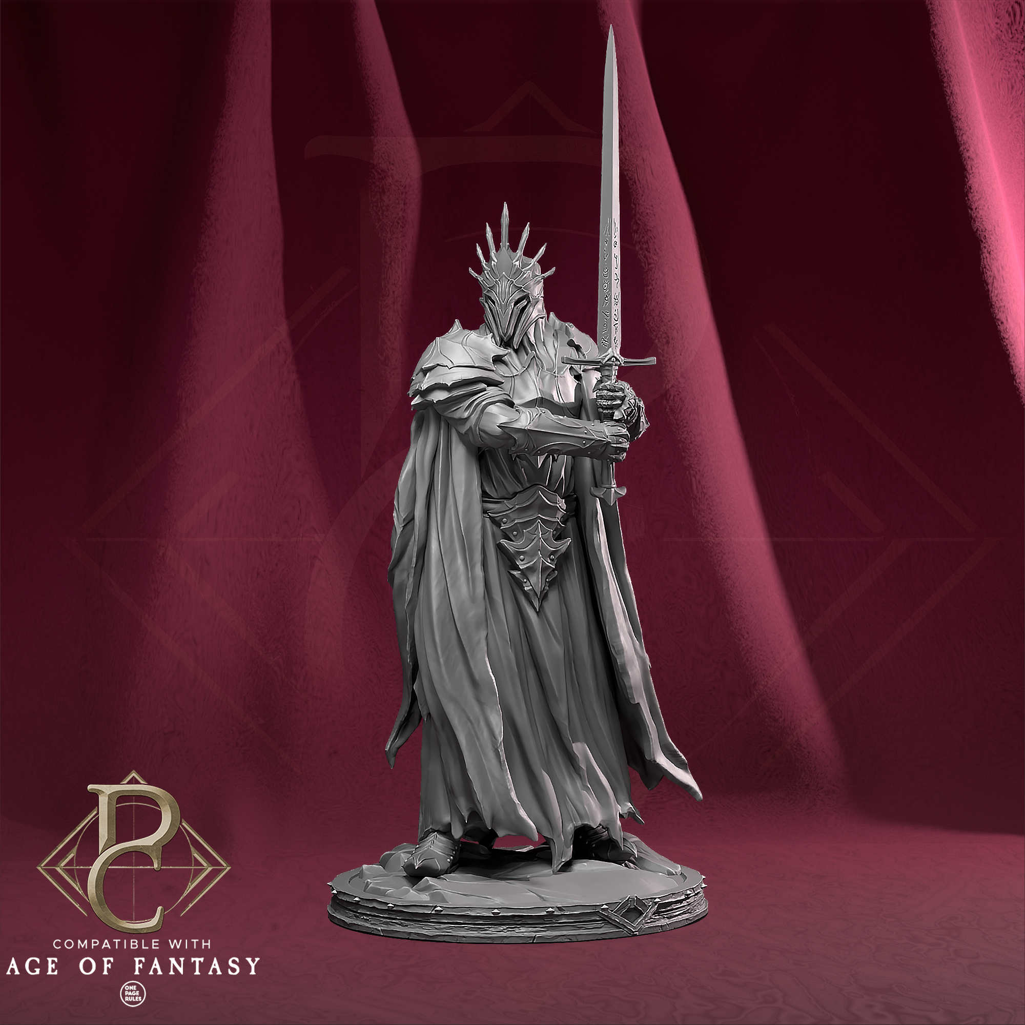 Tabletop RPG Miniature The Shadowed King 32mm XL Size Qumi Parasite Collectibles Male Quality Miniatures - Qumi Wargaming Mini Model Figure