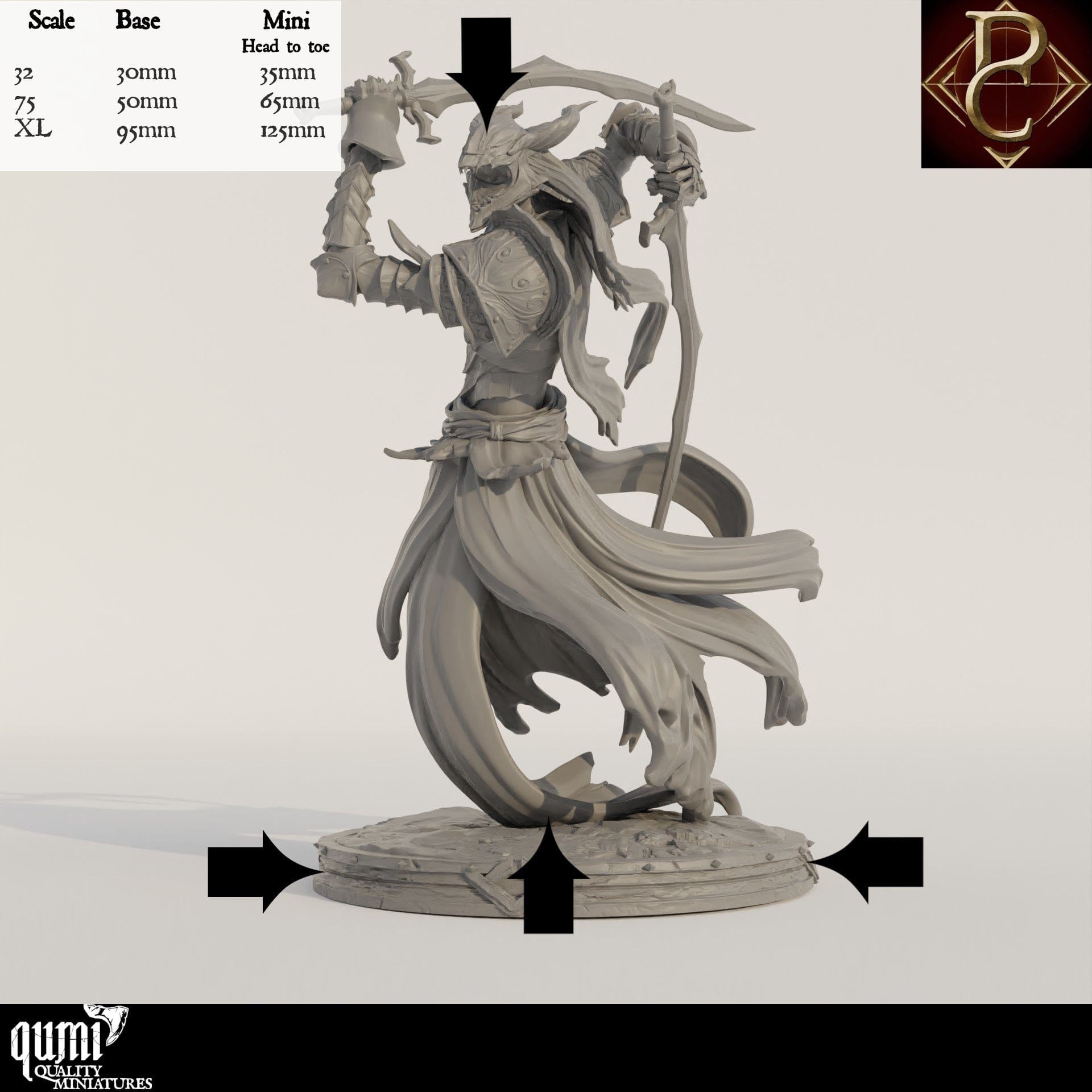 Tabletop RPG Miniature The Sorrow of Terrimor - 32mm to Xl size Qumi - Parasite Collectibles Quality Miniatures - Qumi Wargaming Mini Model Figure