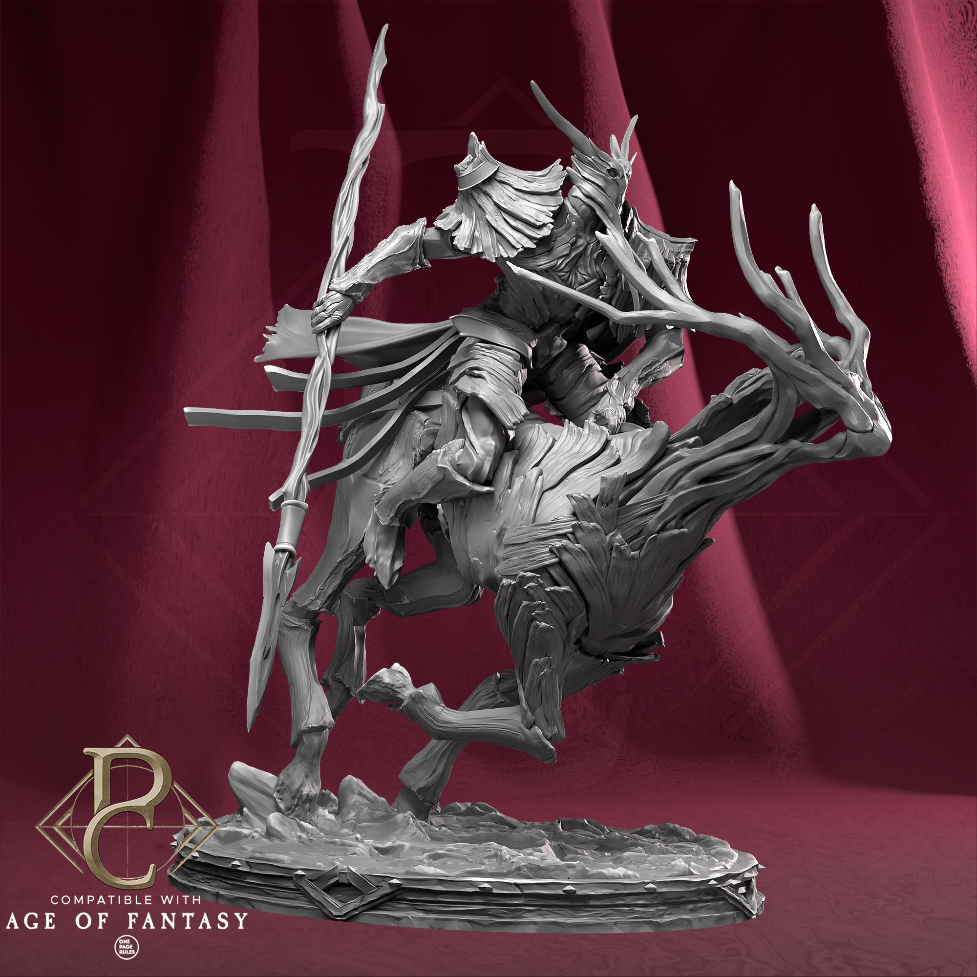 Tabletop RPG Miniature The verdant sentinel On Deer - 32mm 75mm Qumi Parasite Collectibles Quality Miniatures - Qumi Wargaming Mini Model Figure