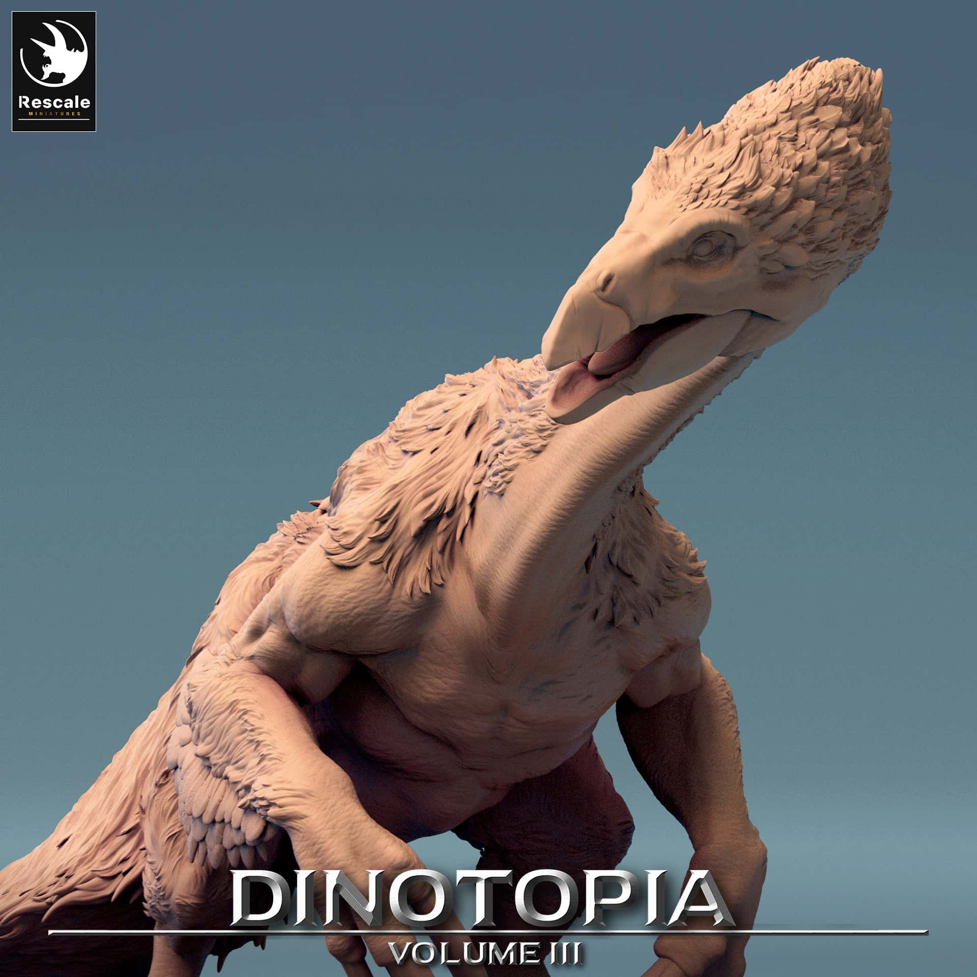 Tabletop RPG Miniature Therizinosaurus Drink Solo 32mm Qumi - Rescale Miniatures Quality Miniatures - Qumi Wargaming Mini Model Figure