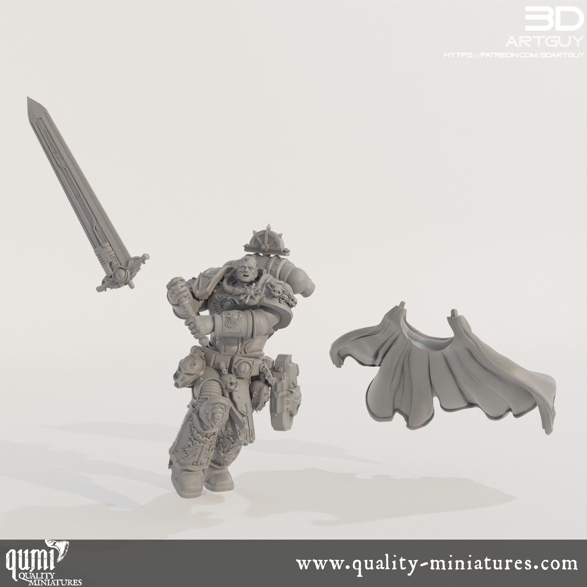 Tabletop RPG Miniature Traitor Commander - Qumi Quality Miniatures - Qumi Wargaming Mini Model Figure