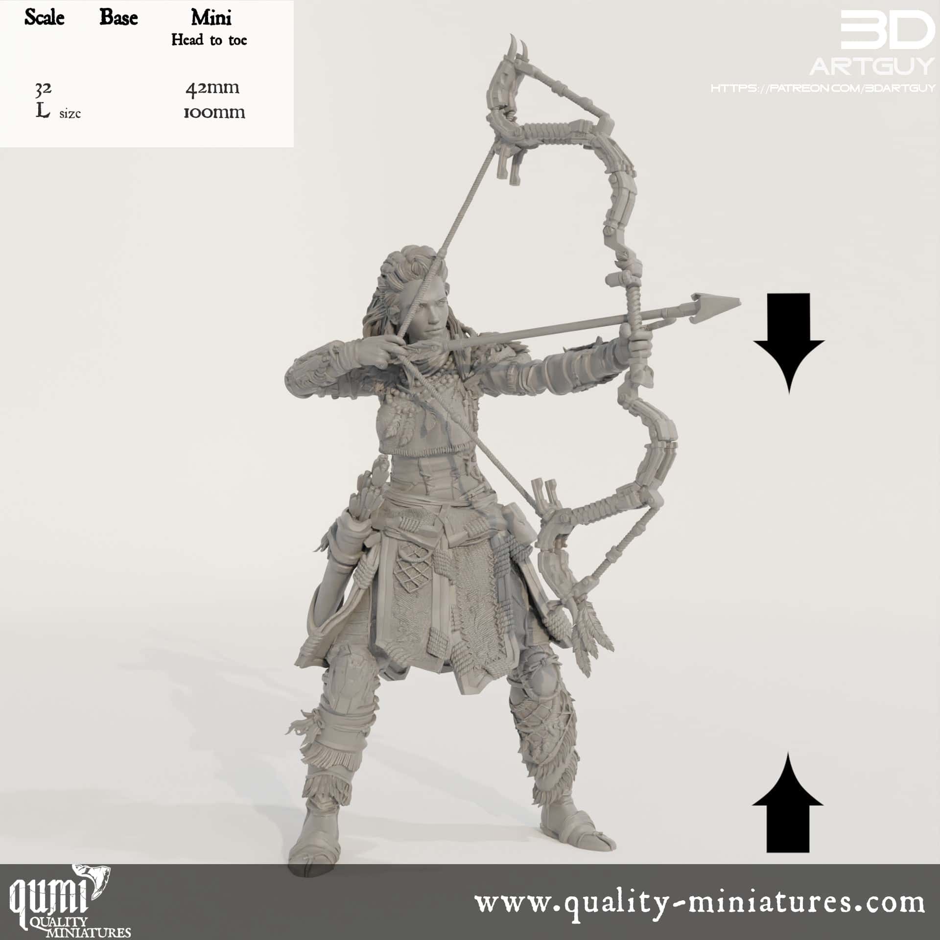 Tabletop RPG Miniature Tribal Warrior - Qumi Quality Miniatures - Qumi Wargaming Mini Model Figure