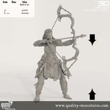 Comparison chart showing the scale of the tribal archer miniature